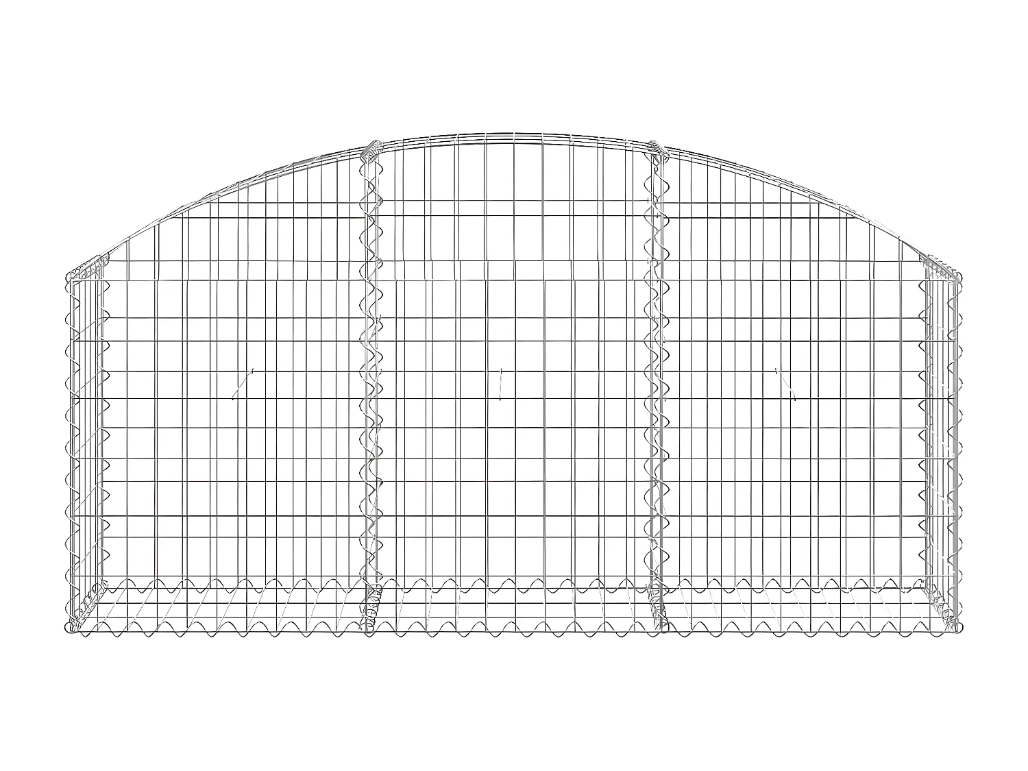 Panier de gabions arqué 150x30x60/80 cm Fer galvanisé