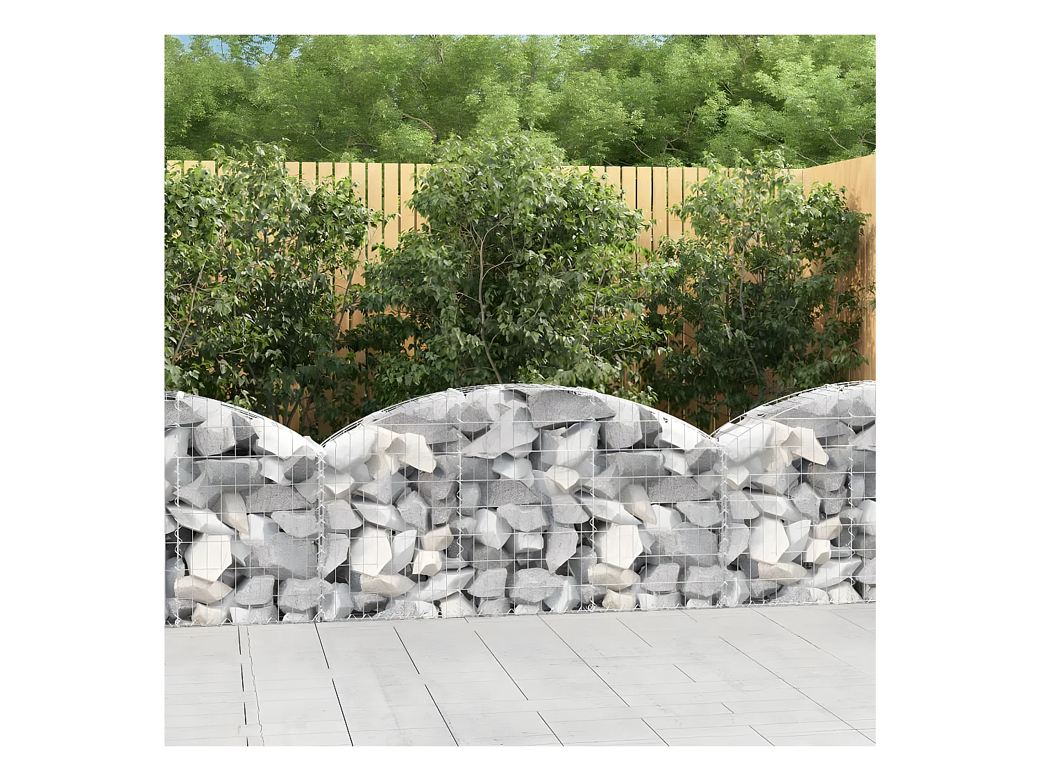 Panier de gabions arqué 150x30x60/80 cm Fer galvanisé