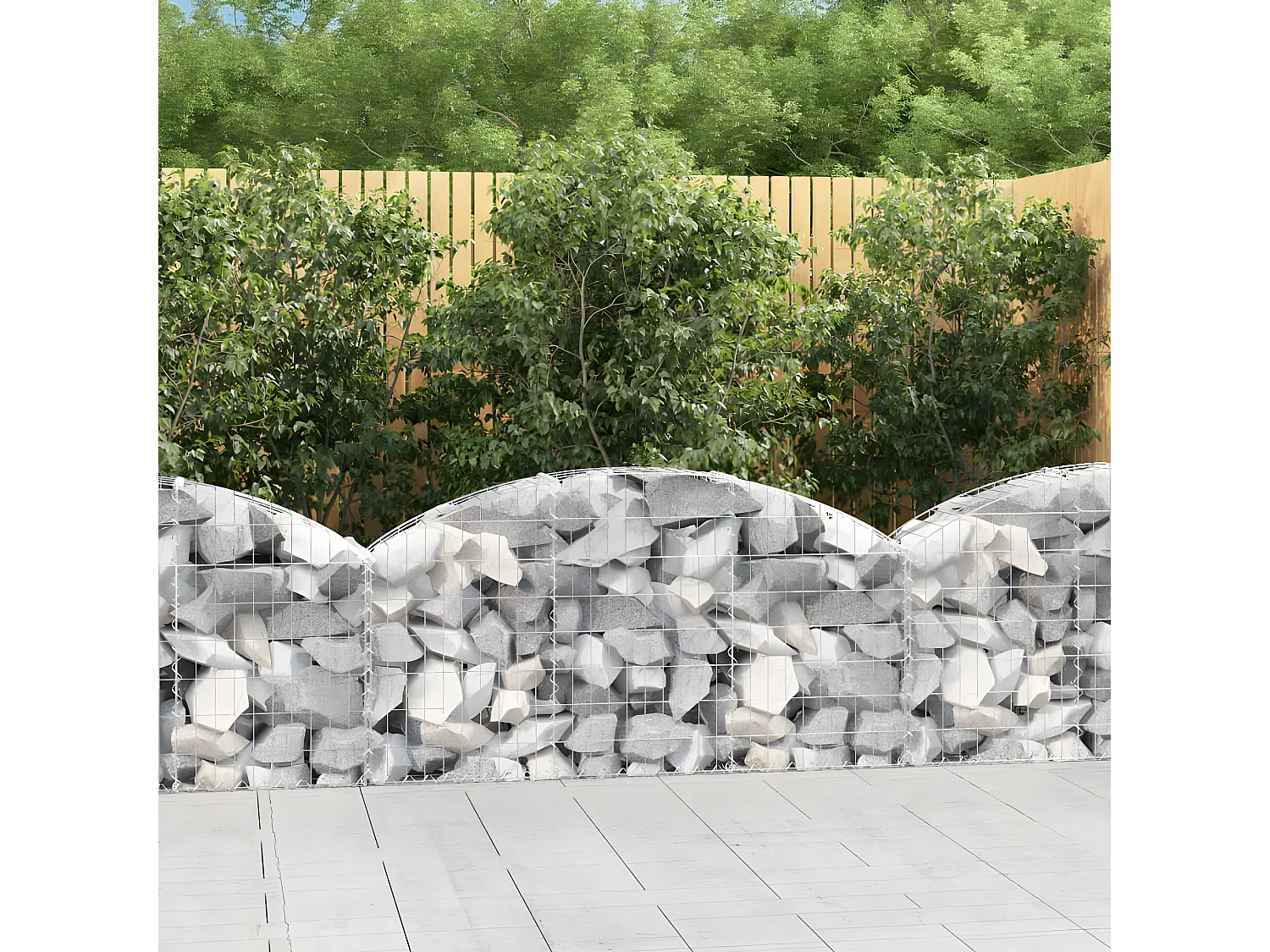 Panier de gabions arqué 150x30x60/80 cm Fer galvanisé