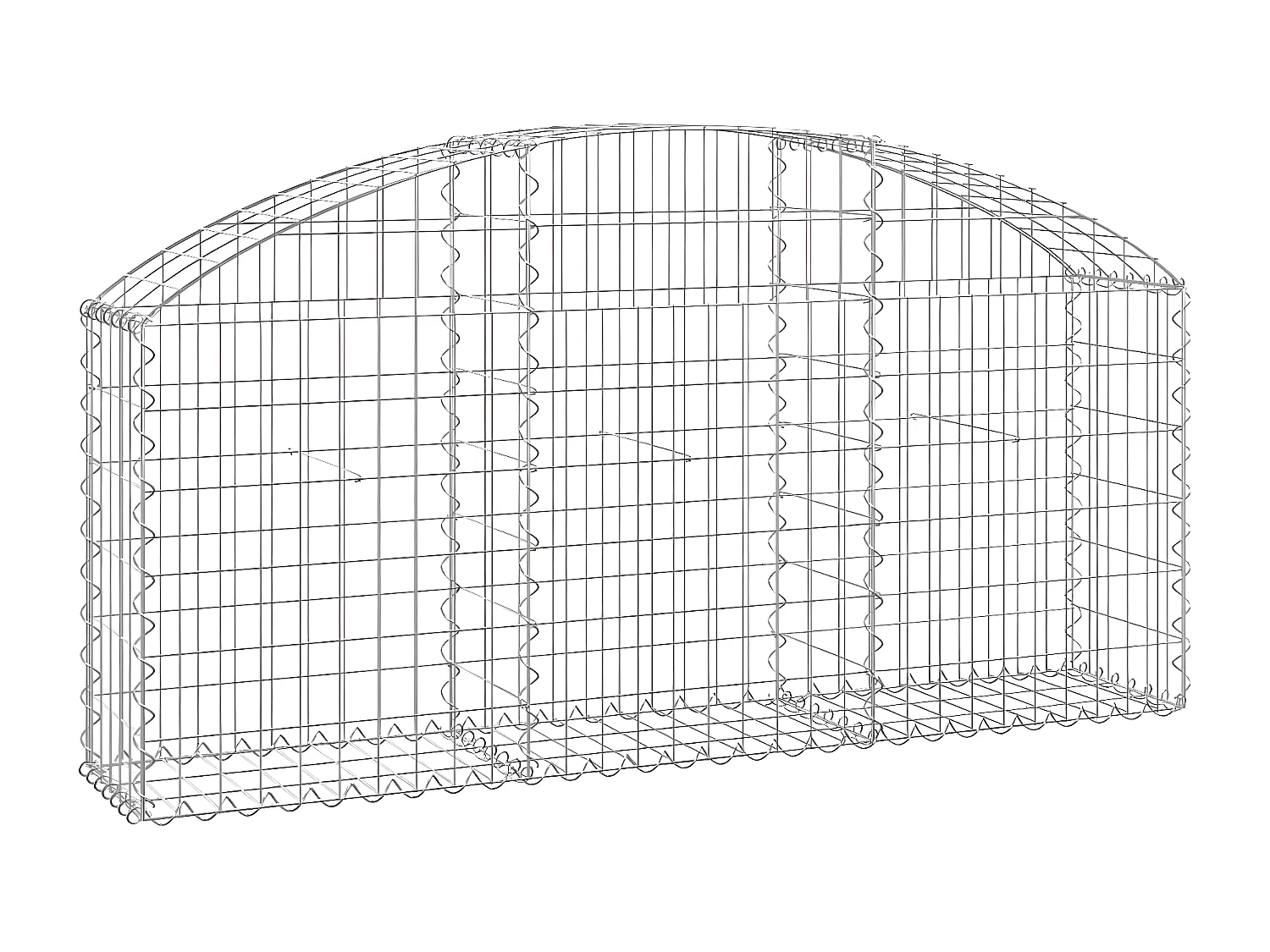 Panier de gabions arqué 150x30x60/80 cm Fer galvanisé