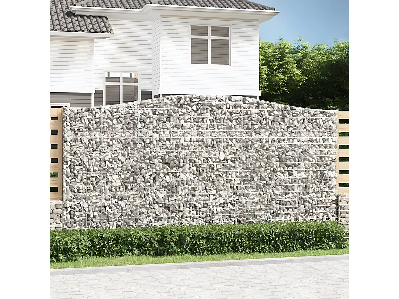 Panier de gabions arqué 400x30x200/220 cm Fer galvanisé