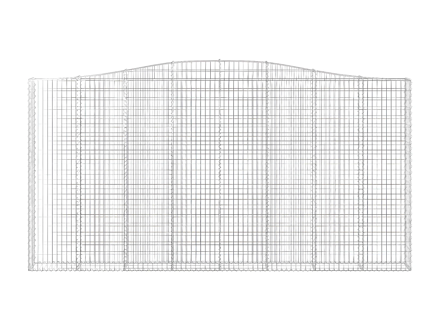 Schanskorf gewelfd 400x30x200/220 cm gegalvaniseerd ijzer