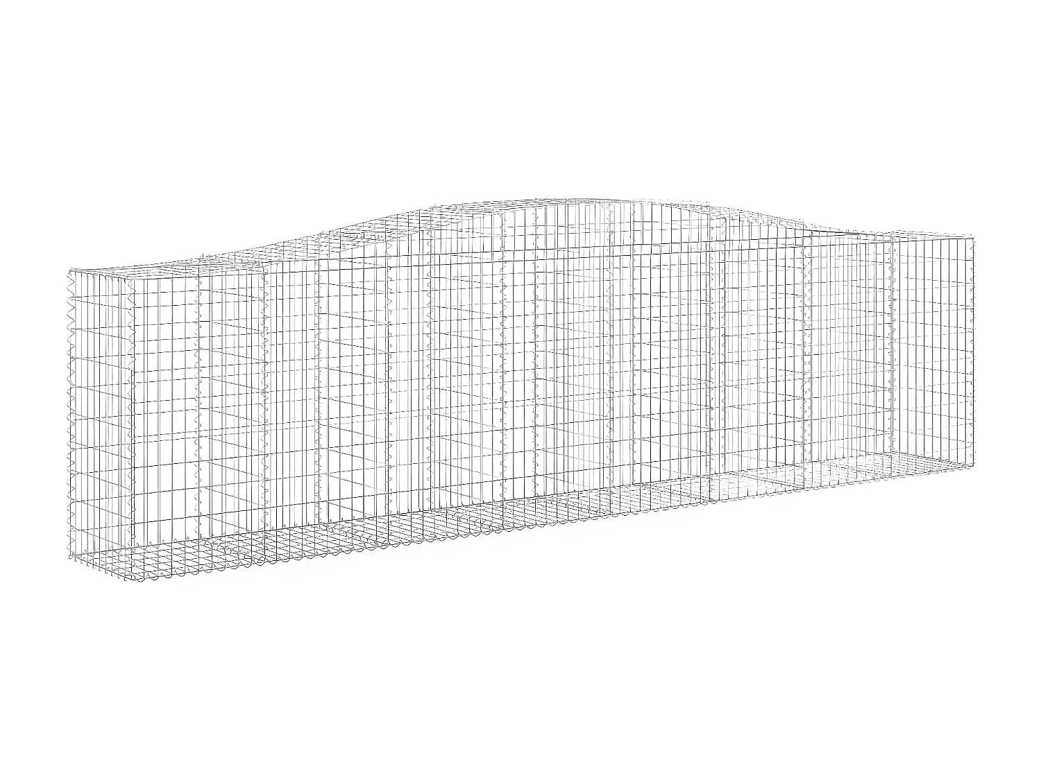 Panier de gabions arqué 400x50x100/120 cm Fer galvanisé