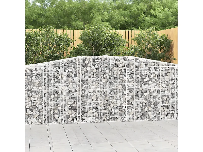 Panier de gabions arqué 400x50x100/120 cm Fer galvanisé