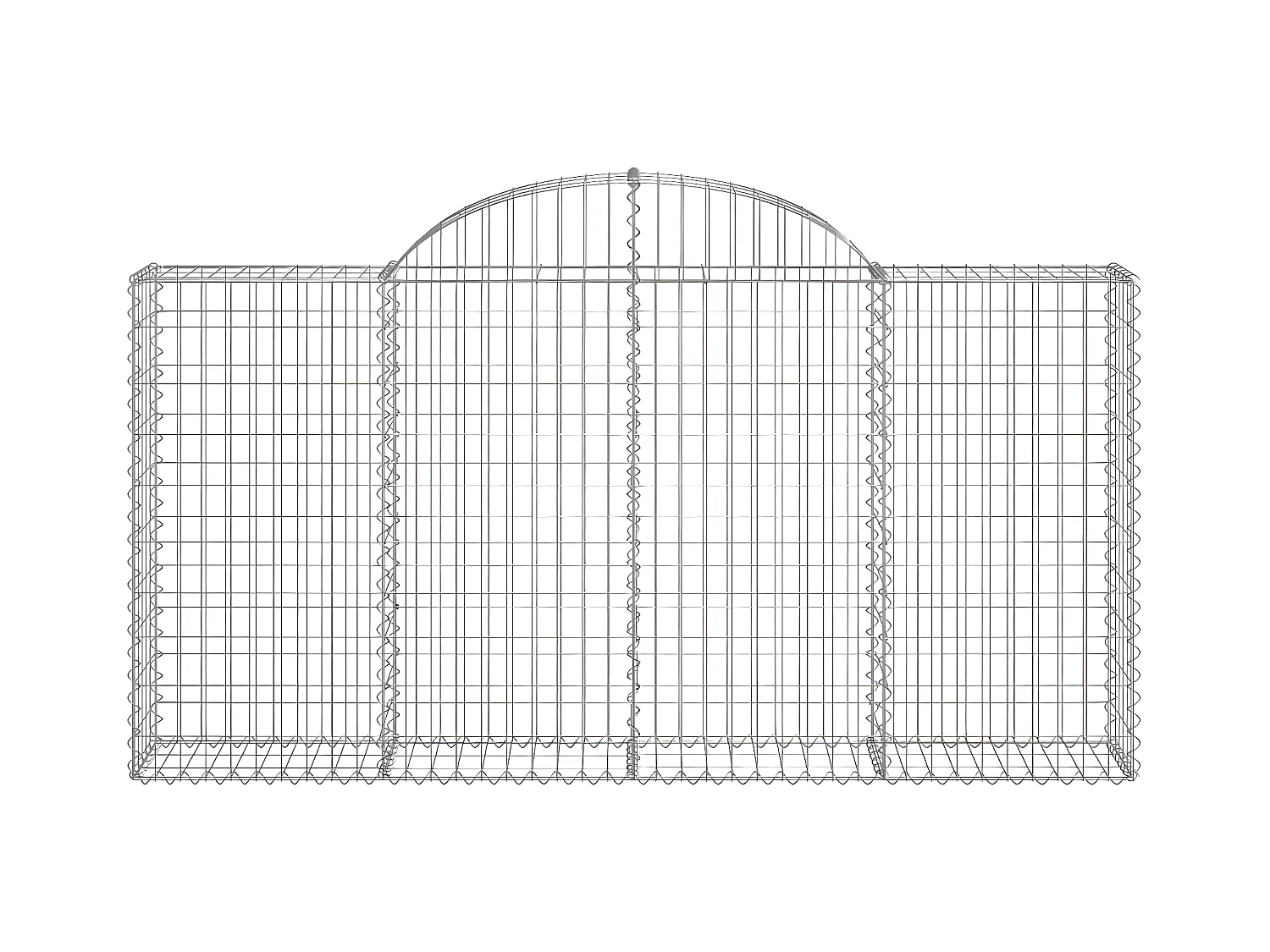 Paniers à gabions arqués 15 pièces 200x30x100/120 cm Fer galvanisé