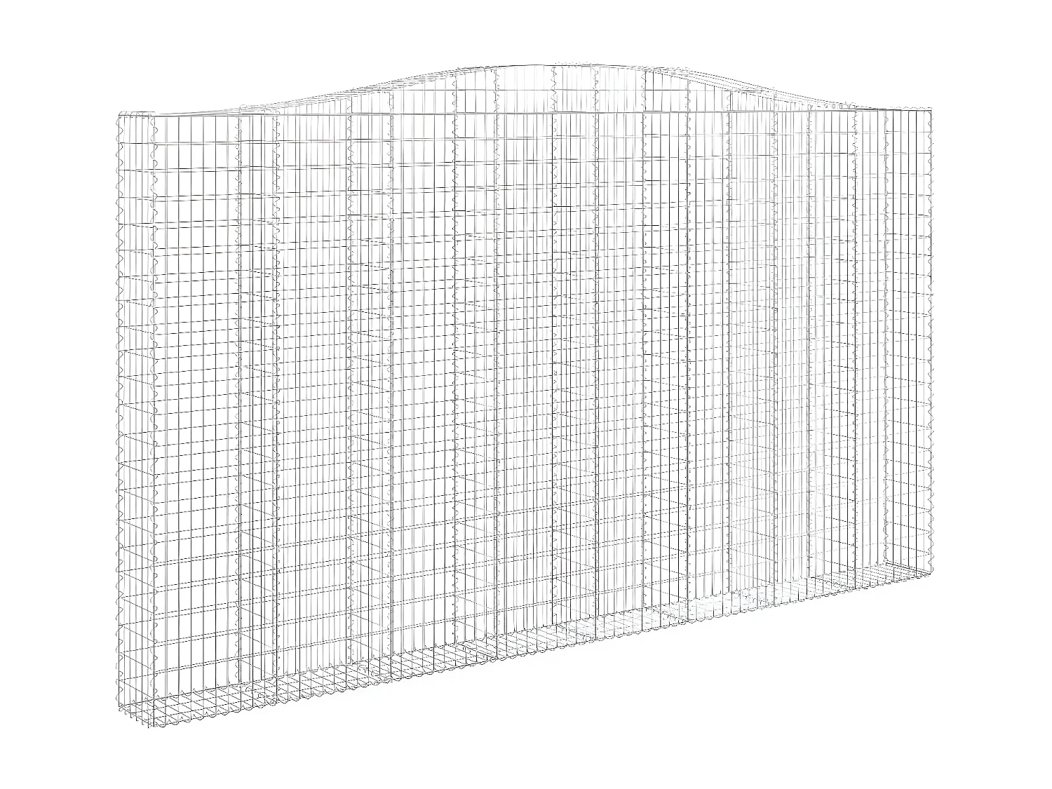 Panier de gabions arqué 400x30x220/240 cm Fer galvanisé