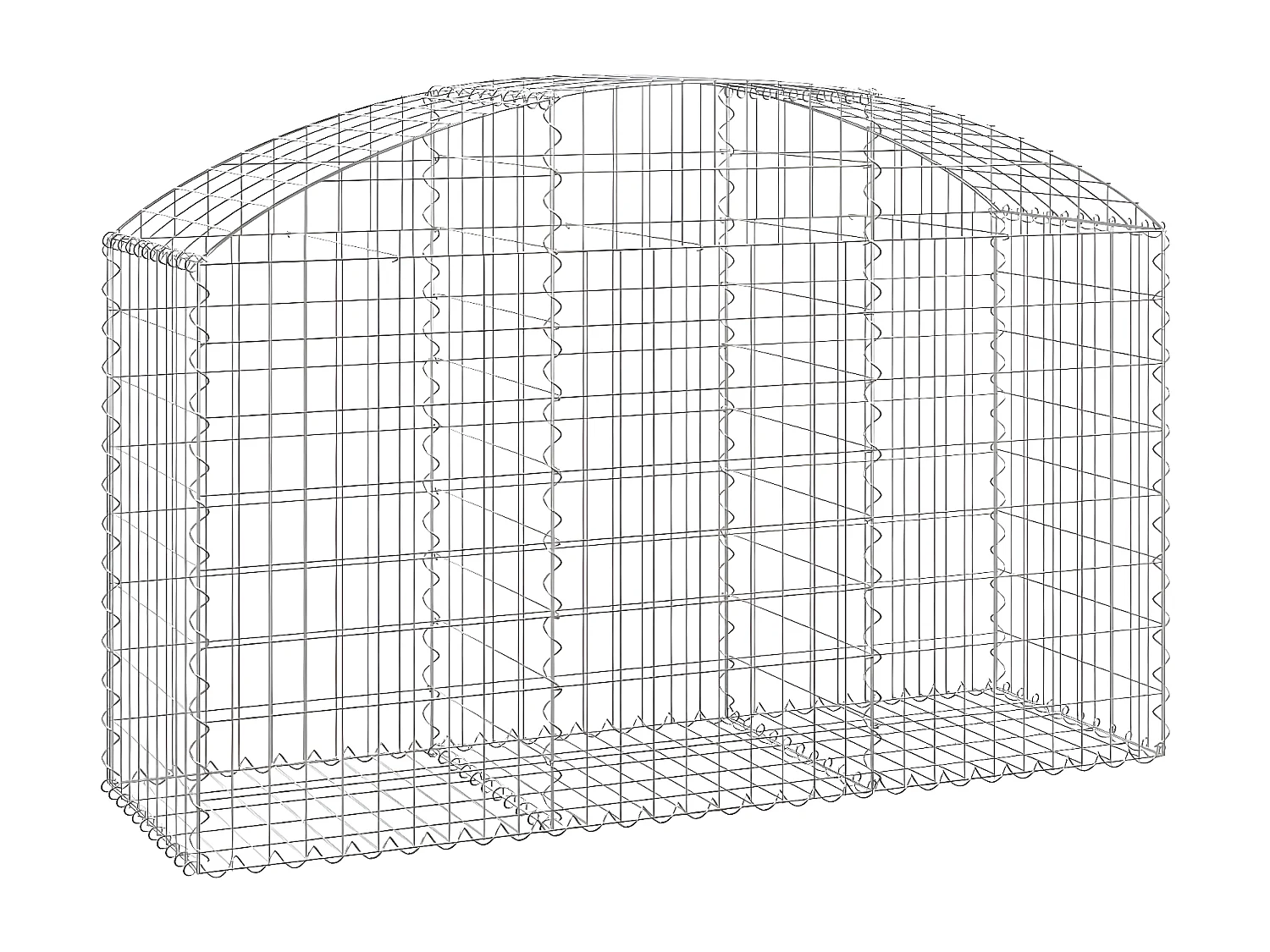 Panier de gabions arqué 150x50x80/100 cm Fer galvanisé