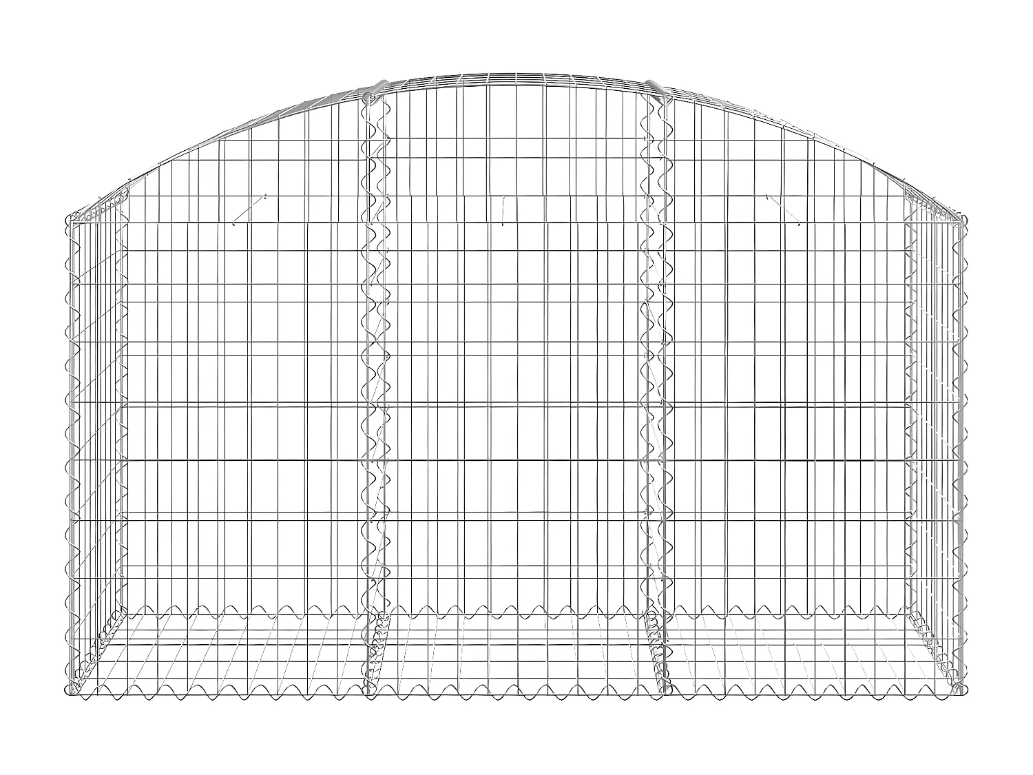 Panier de gabions arqué 150x50x80/100 cm Fer galvanisé