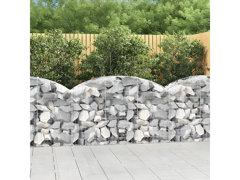 Panier de gabions arqué 150x50x80/100 cm Fer galvanisé