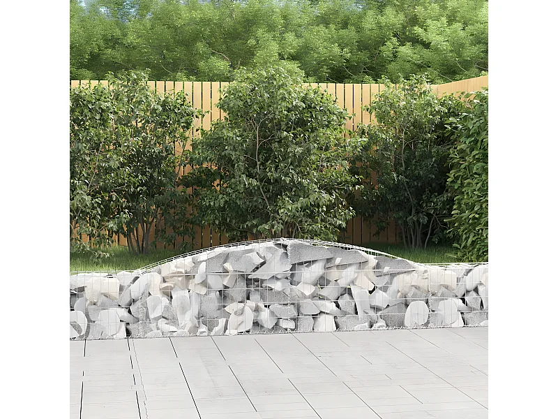 Cestas de gaviones 10 unidades forma de arco hierro 400x30x40/60 cm