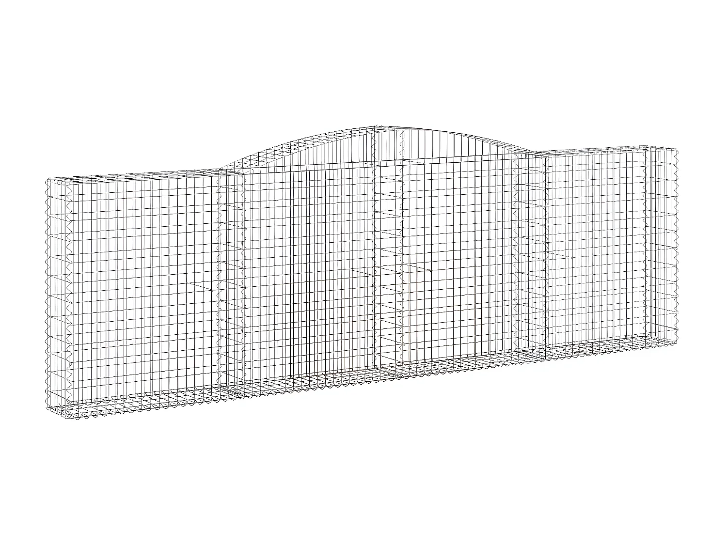 Paniers à gabions arqués 20 pièces 400x30x120/140 cm Fer galvanisé