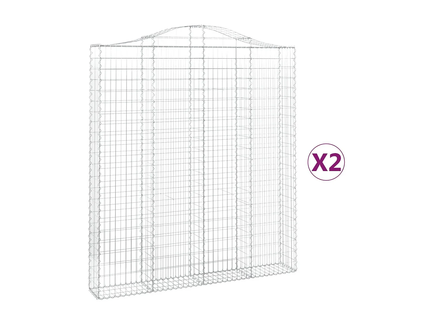 Paniers à gabions arqués 2 pièces 200x30x220/240 cm fer galvanisé