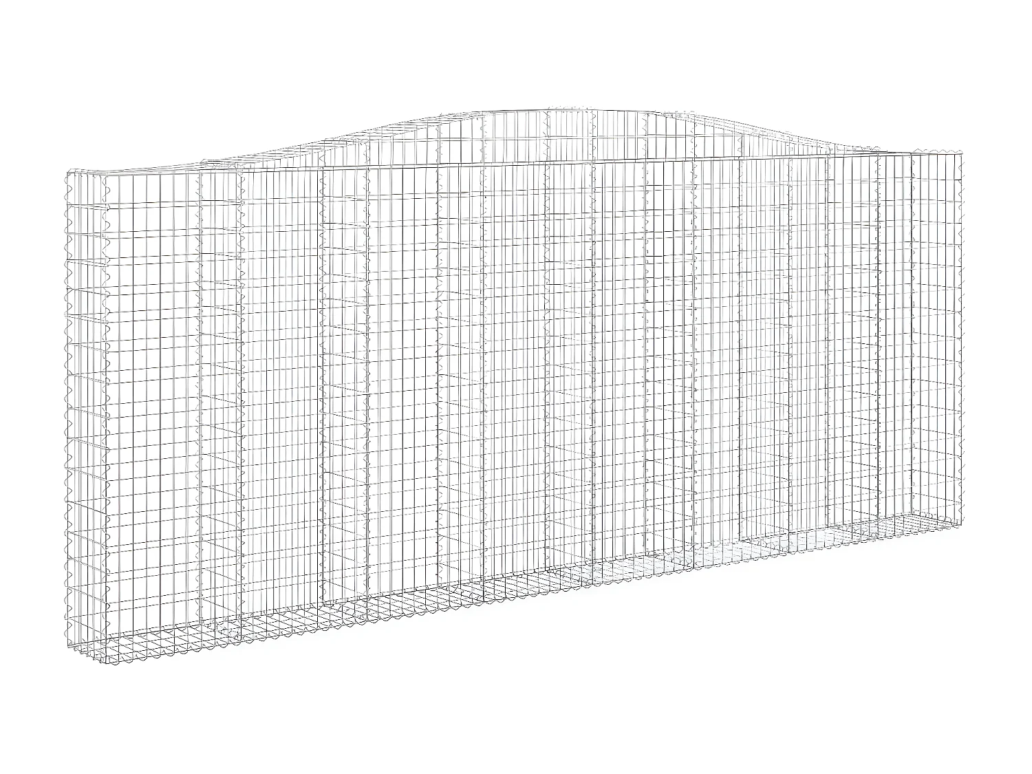 Panier de gabions arqué 400x30x160/180 cm Fer galvanisé