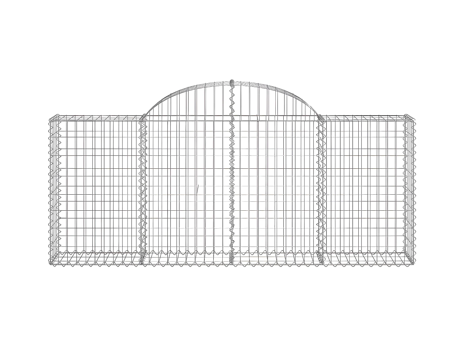 Cestas de gaviones 8 unidades forma de arco hierro 200x30x80/100 cm