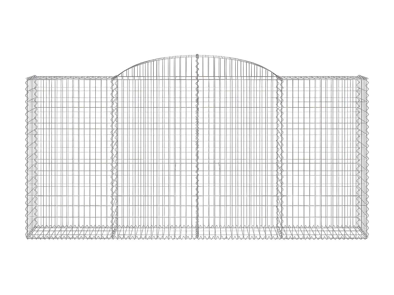Paniers à gabions arqués 30 pièces 300x50x140/160 cm fer galvanisé