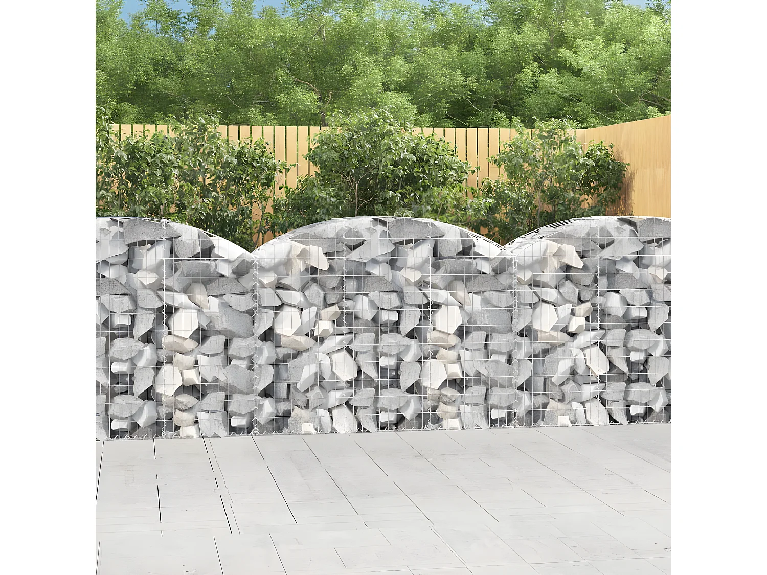 Panier de gabions arqué 150x50x100/120 cm Fer galvanisé
