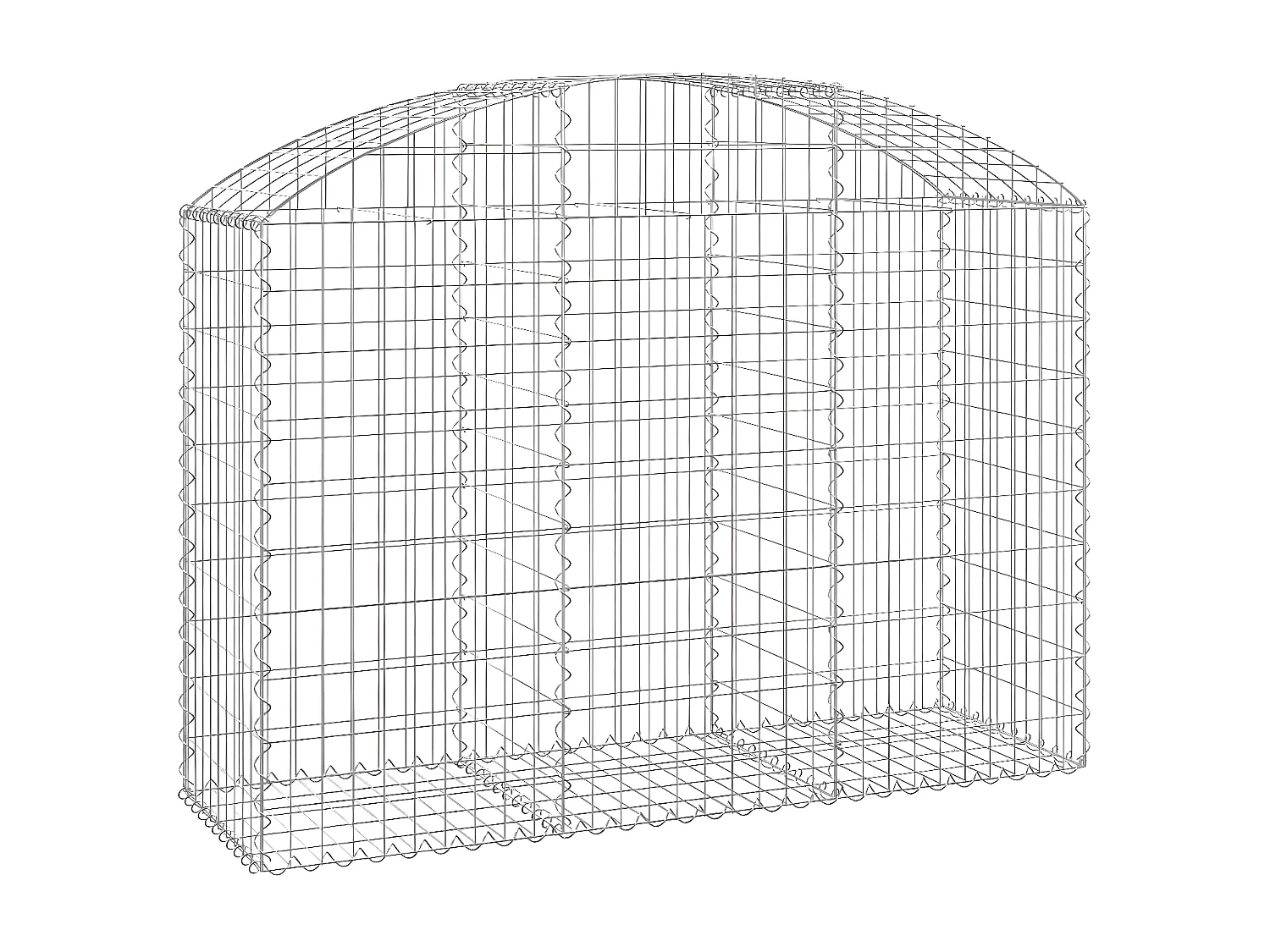 Panier de gabions arqué 150x50x100/120 cm Fer galvanisé