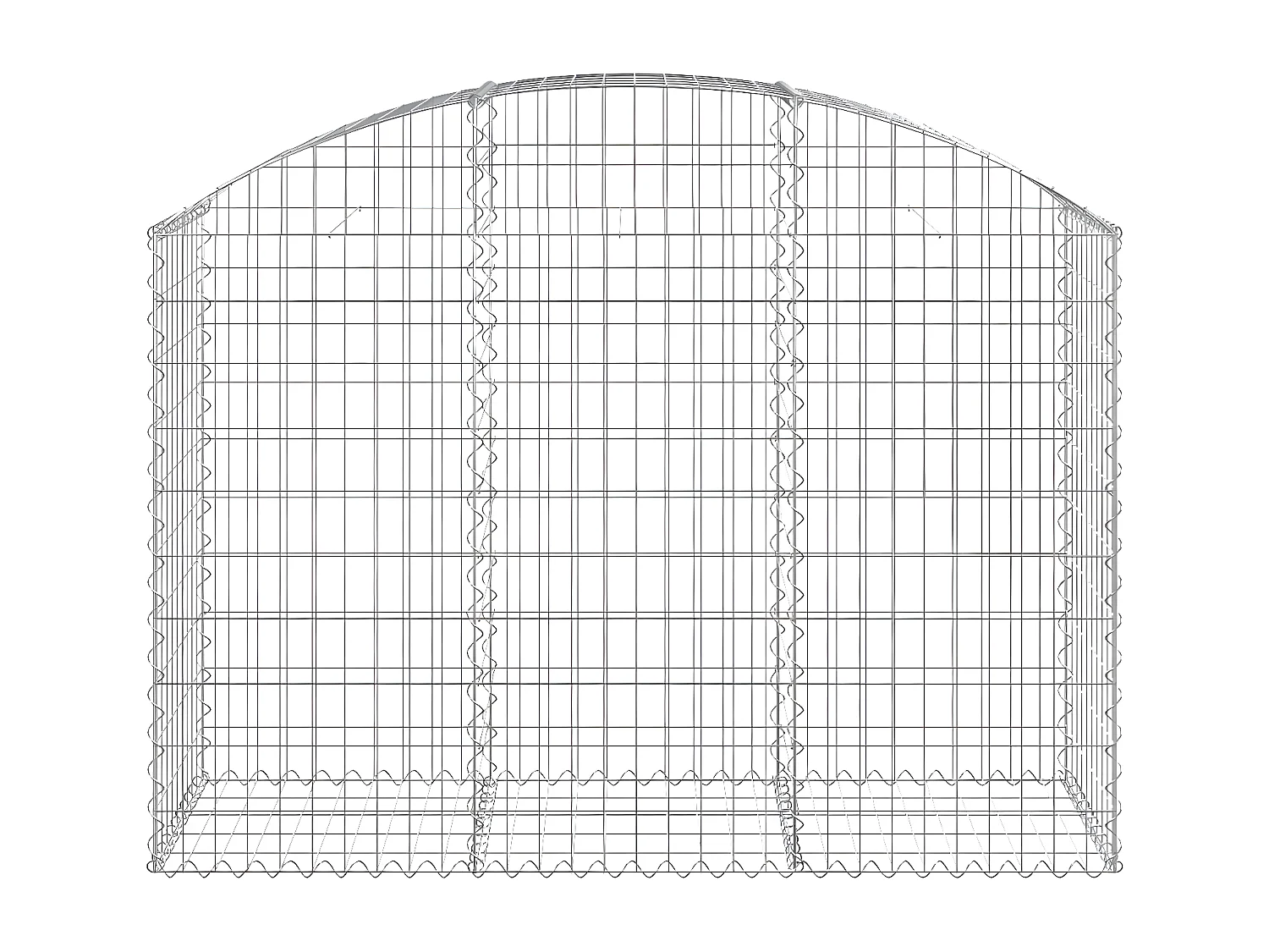 Panier de gabions arqué 150x50x100/120 cm Fer galvanisé