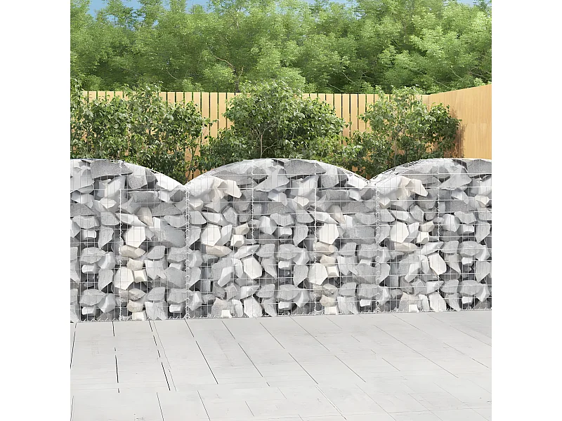 Panier de gabions arqué 150x50x100/120 cm Fer galvanisé