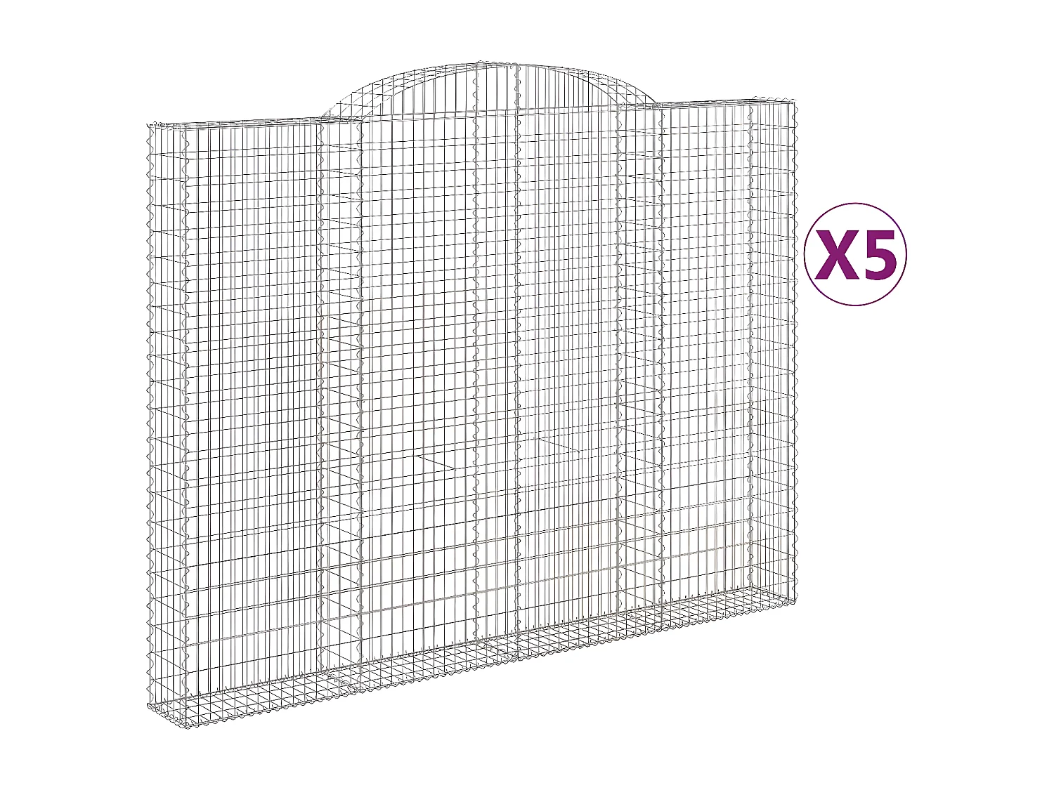 Schanskorven 5 st gewelfd 300x30x220/240 cm ijzer
