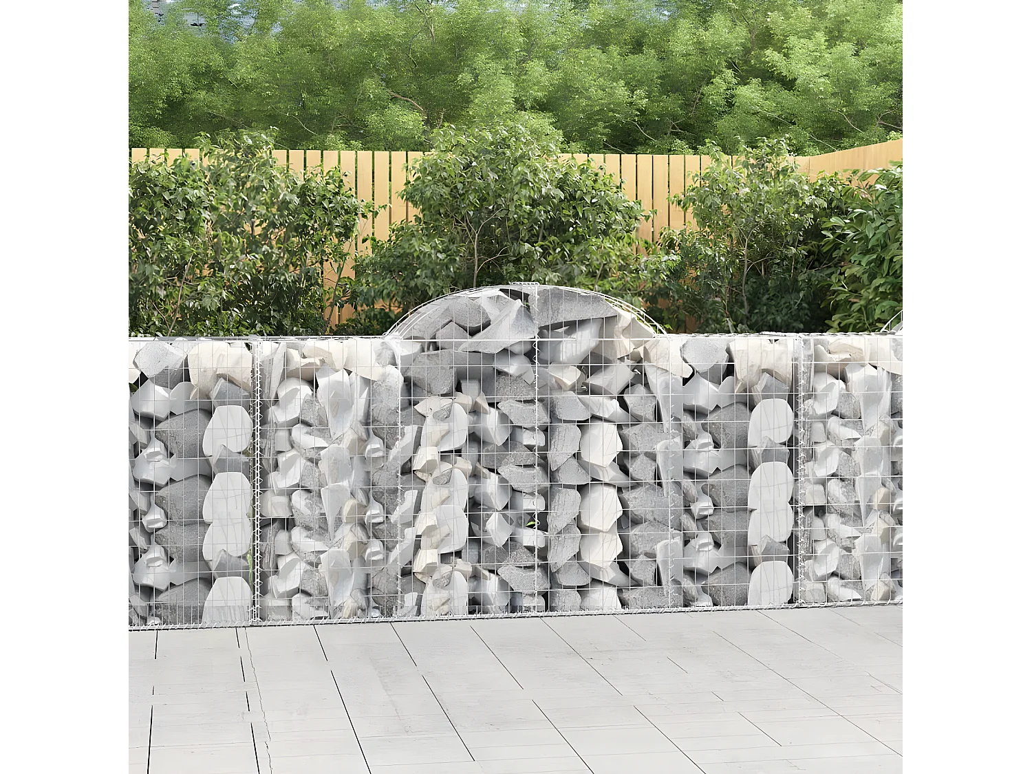 Paniers à gabions arqués 8 pièces 200x50x100/120 cm fer galvanisé