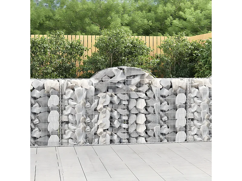 Paniers à gabions arqués 8 pièces 200x50x100/120 cm fer galvanisé