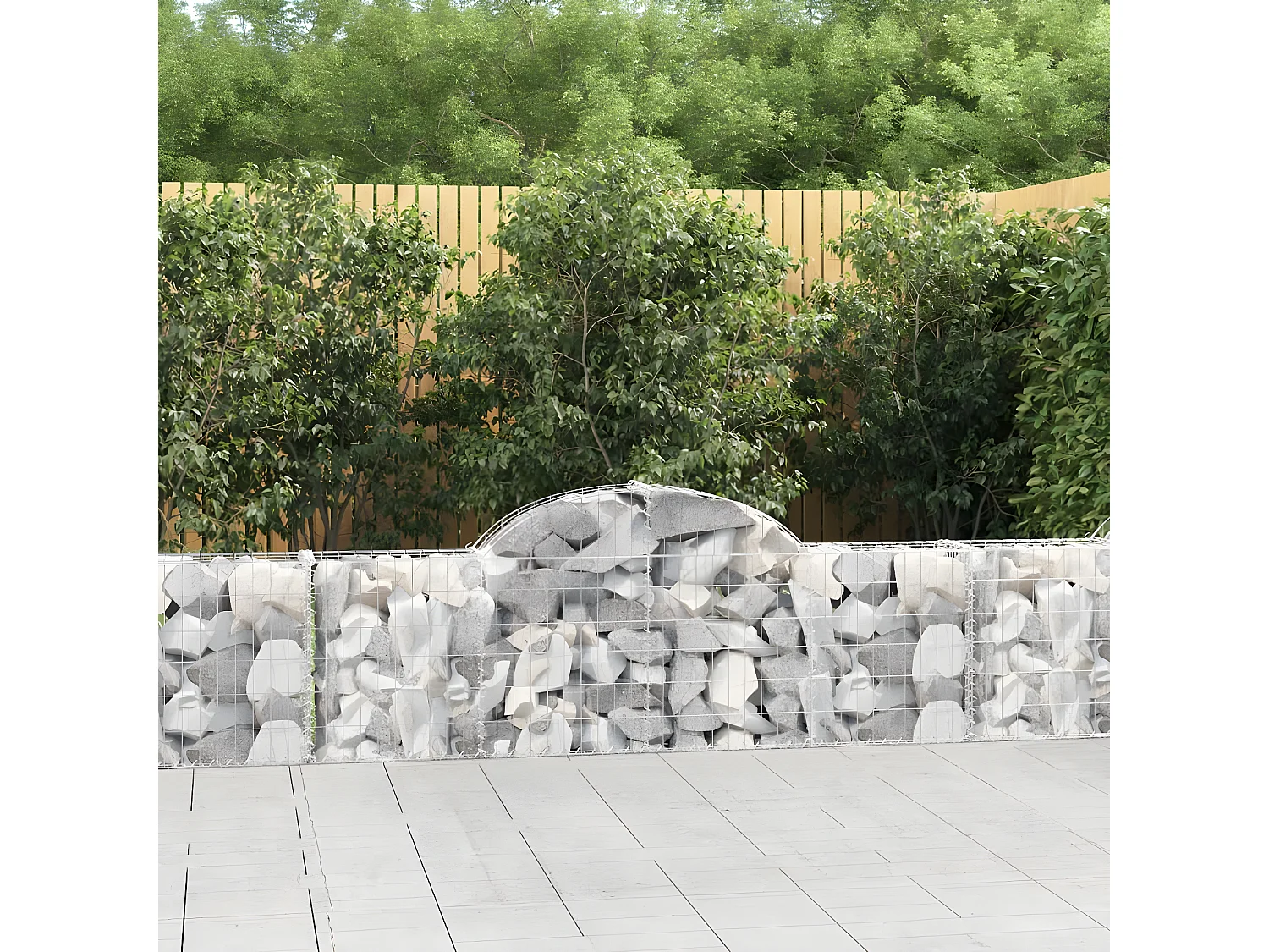 Panier de gabions arqué 200x30x60/80 cm Fer galvanisé