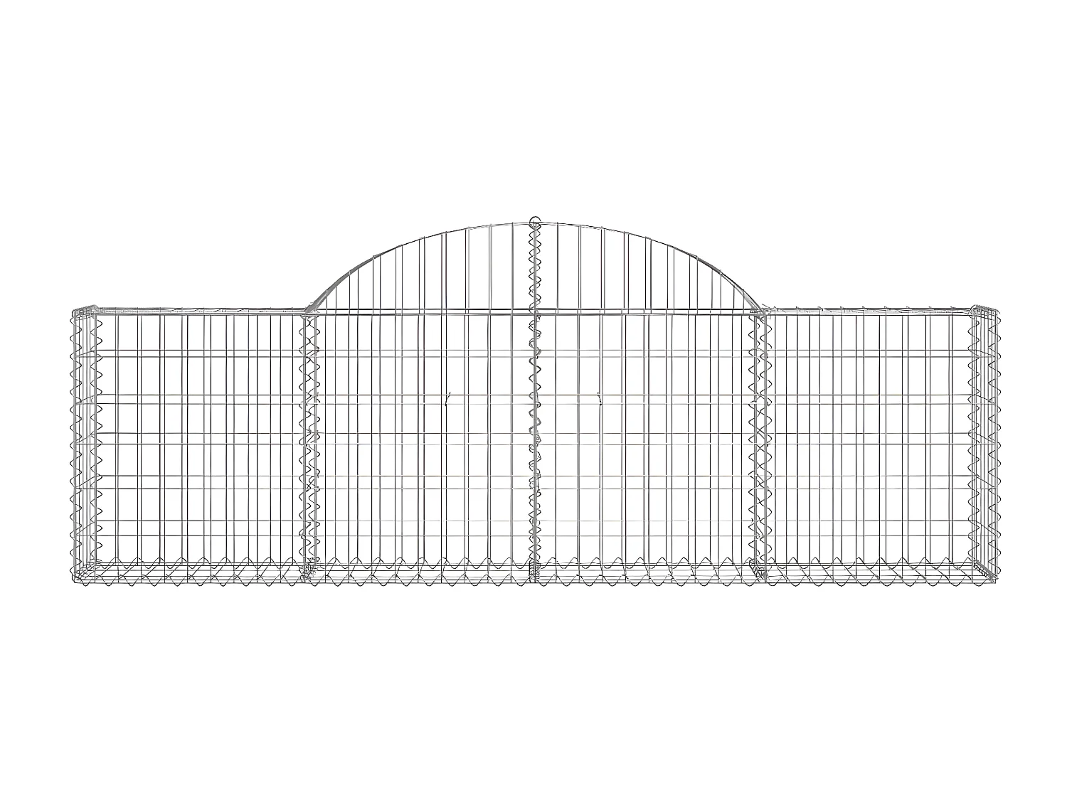 Panier de gabions arqué 200x30x60/80 cm Fer galvanisé