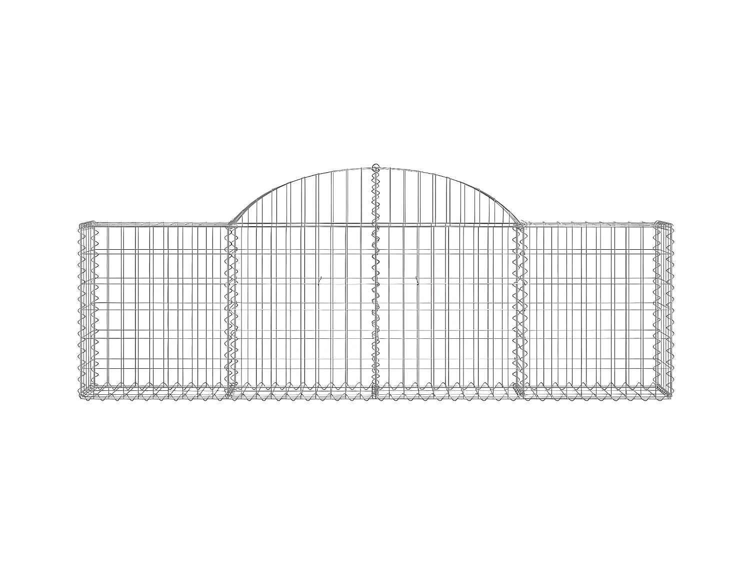 Cesta de gaviones forma arco hierro galvanizado 200x30x60/80 cm