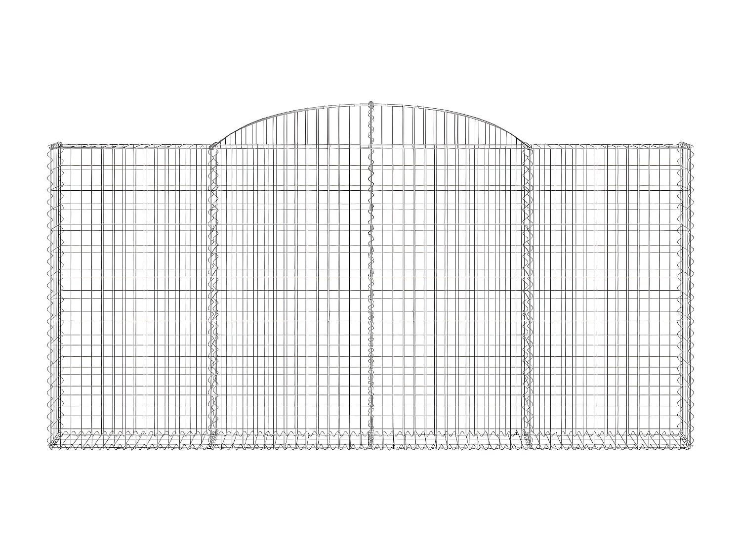 Panier de gabions arqué 300x30x140/160 cm Fer galvanisé
