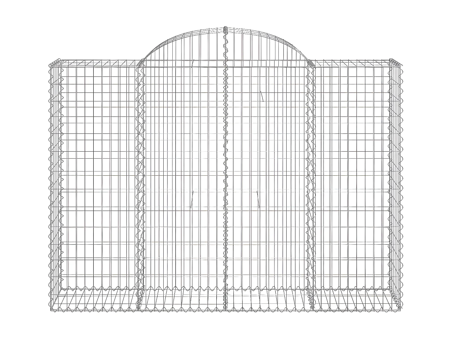 Panier de gabions arqué 200x50x140/160 cm Fer galvanisé