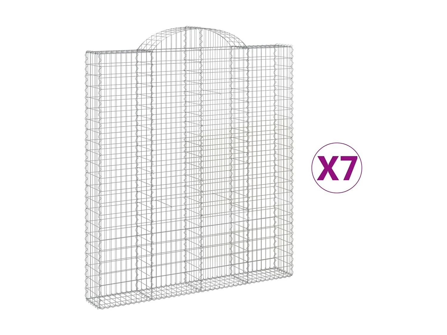 Paniers à gabions arqués 7 pièces 200x30x220/240 cm fer galvanisé
