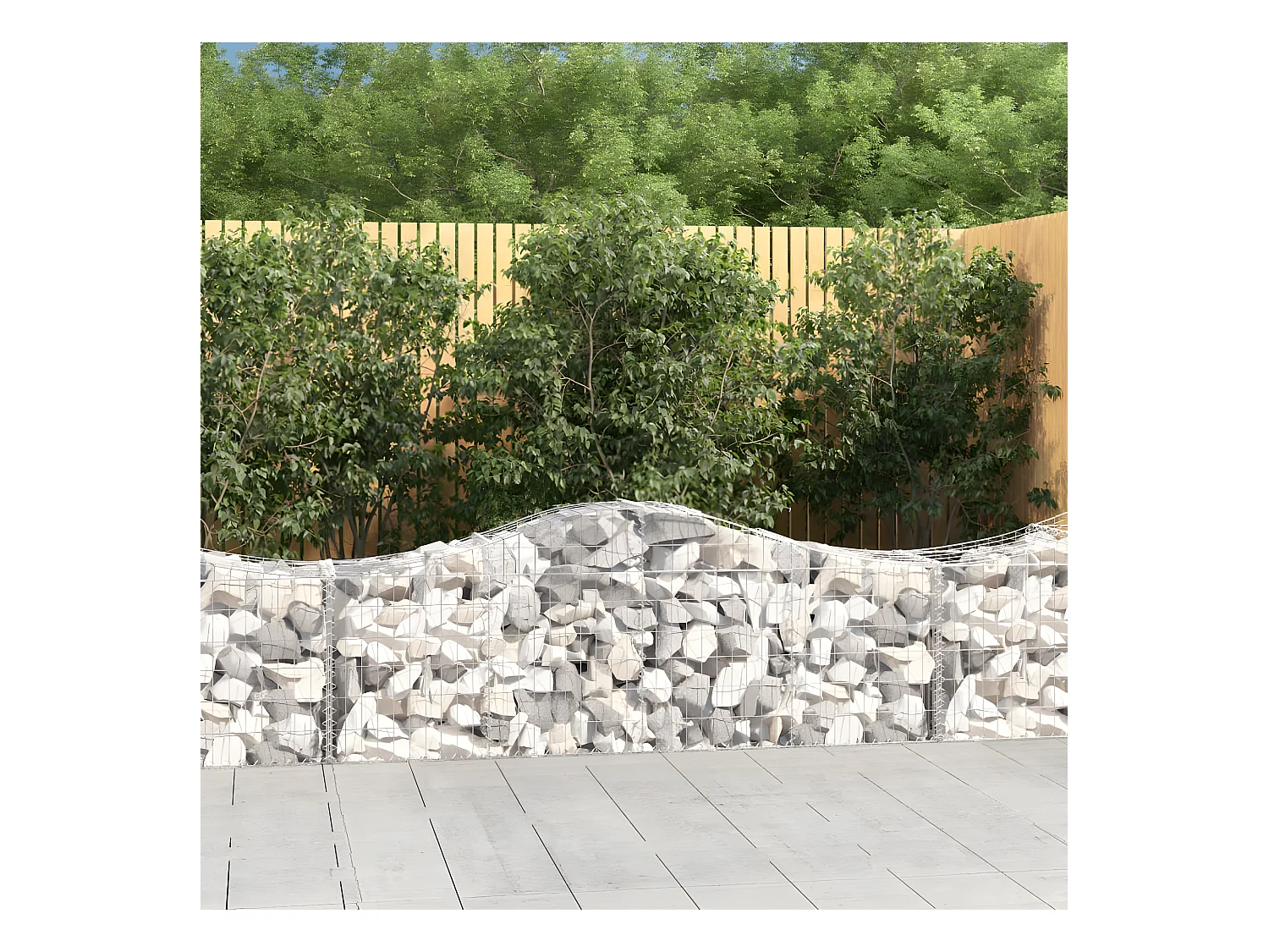 Paniers à gabions arqués 25 pièces 200x50x60/80 cm fer galvanisé