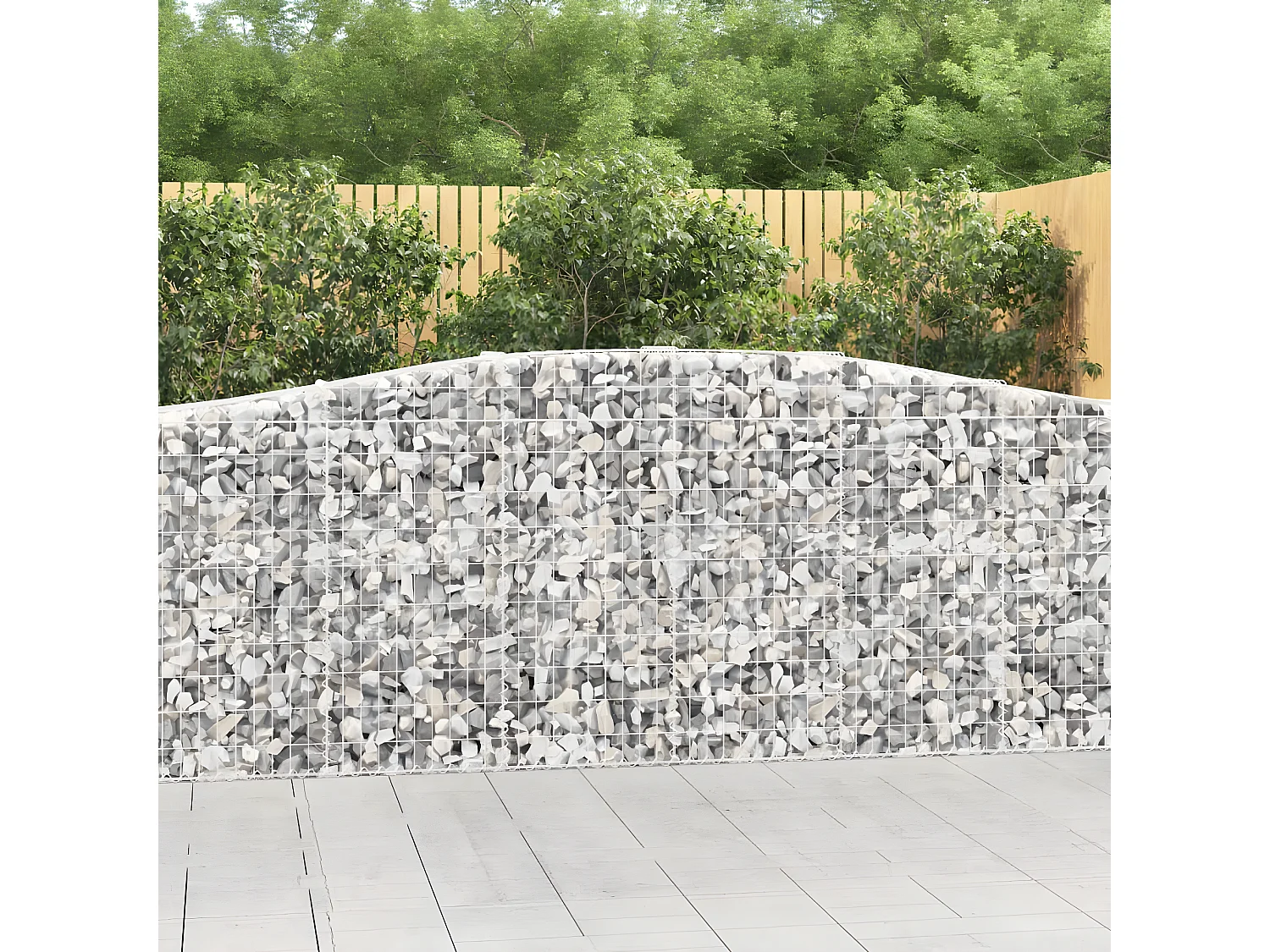 Paniers à gabions arqués 25 pièces 400x50x100/120 cm Fer galvanisé