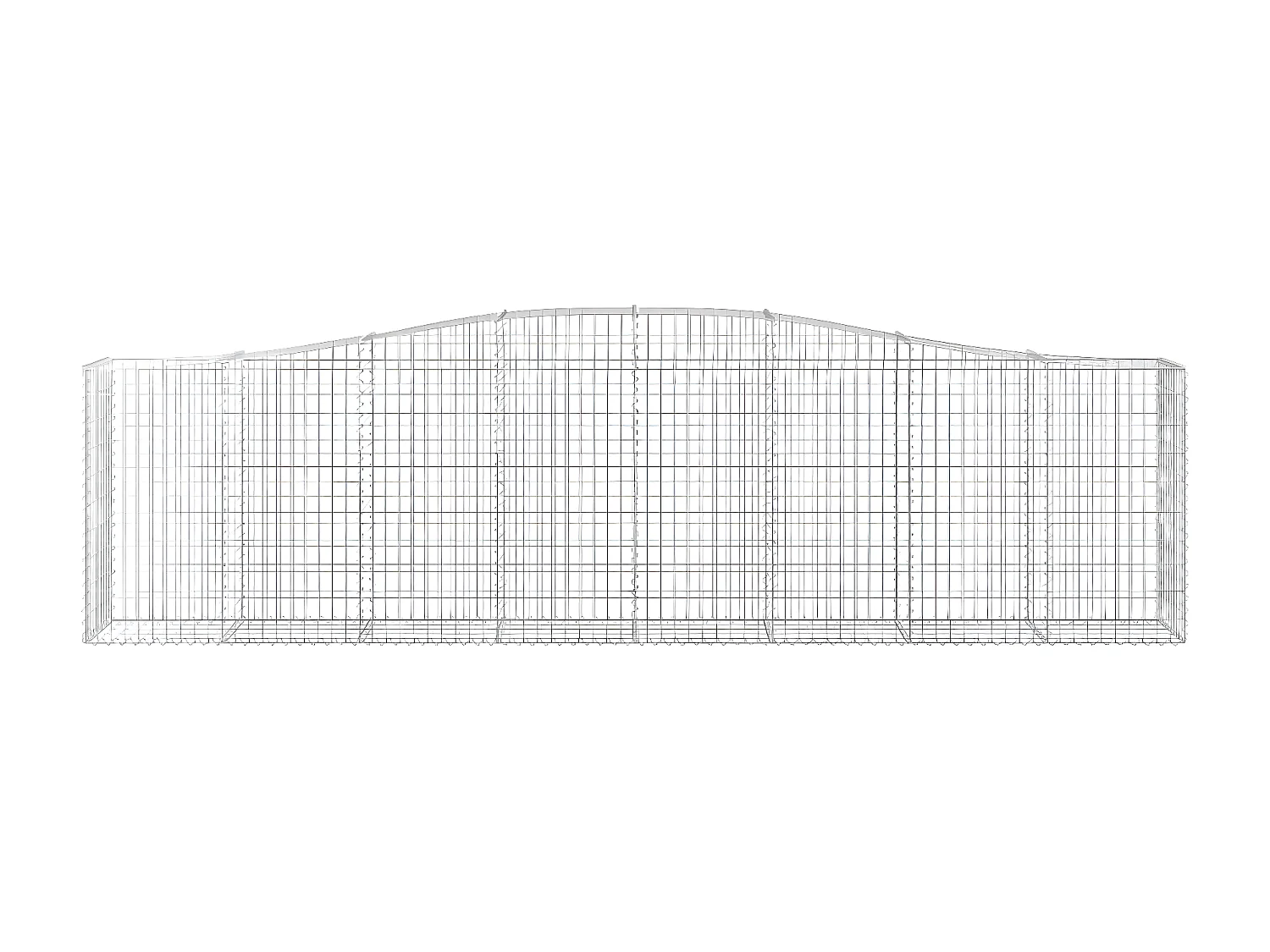 Paniers à gabions arqués 25 pièces 400x50x100/120 cm Fer galvanisé