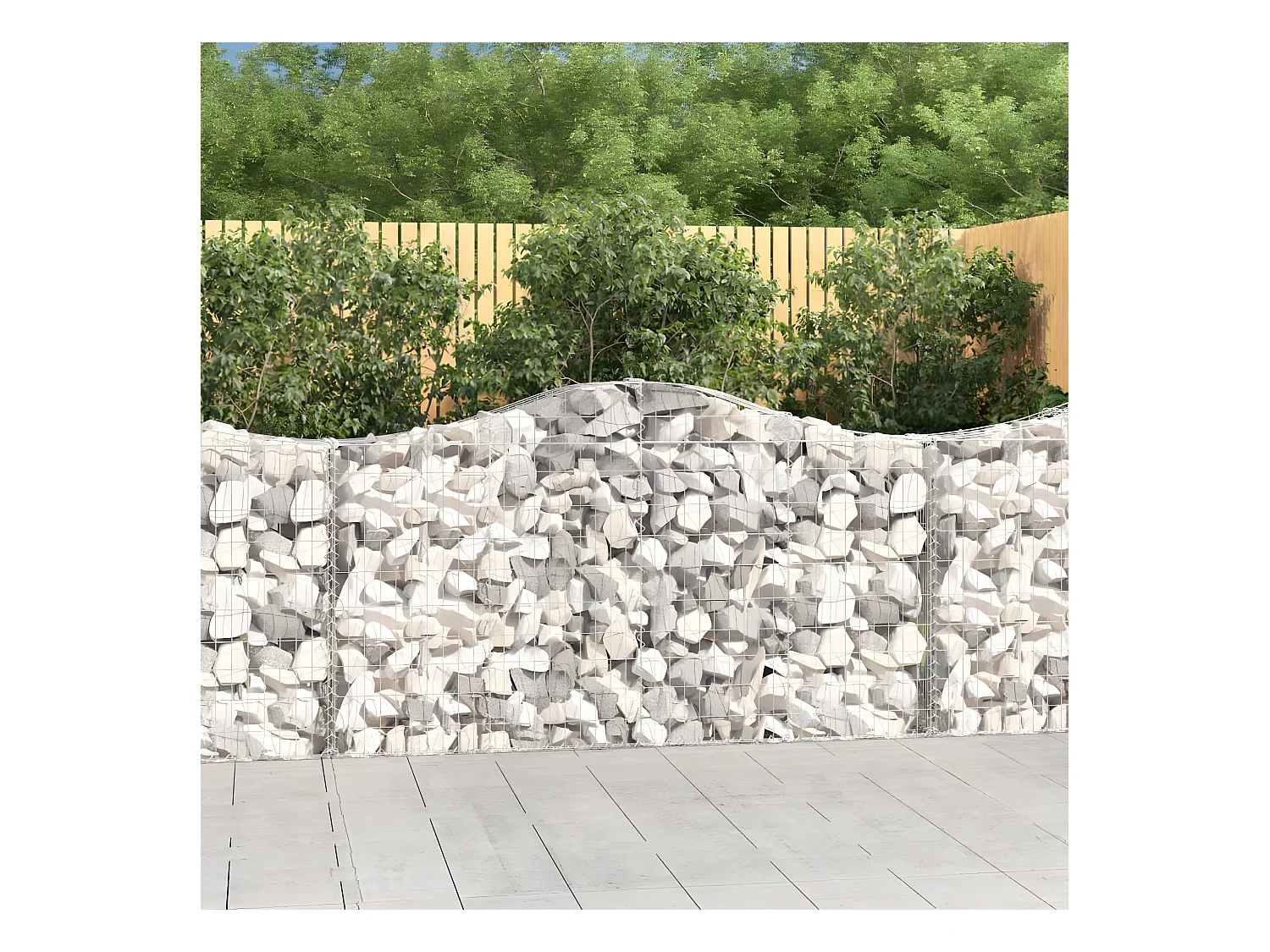 Paniers à gabions arqués 12 pièces 200x30x100/120 cm Fer galvanisé