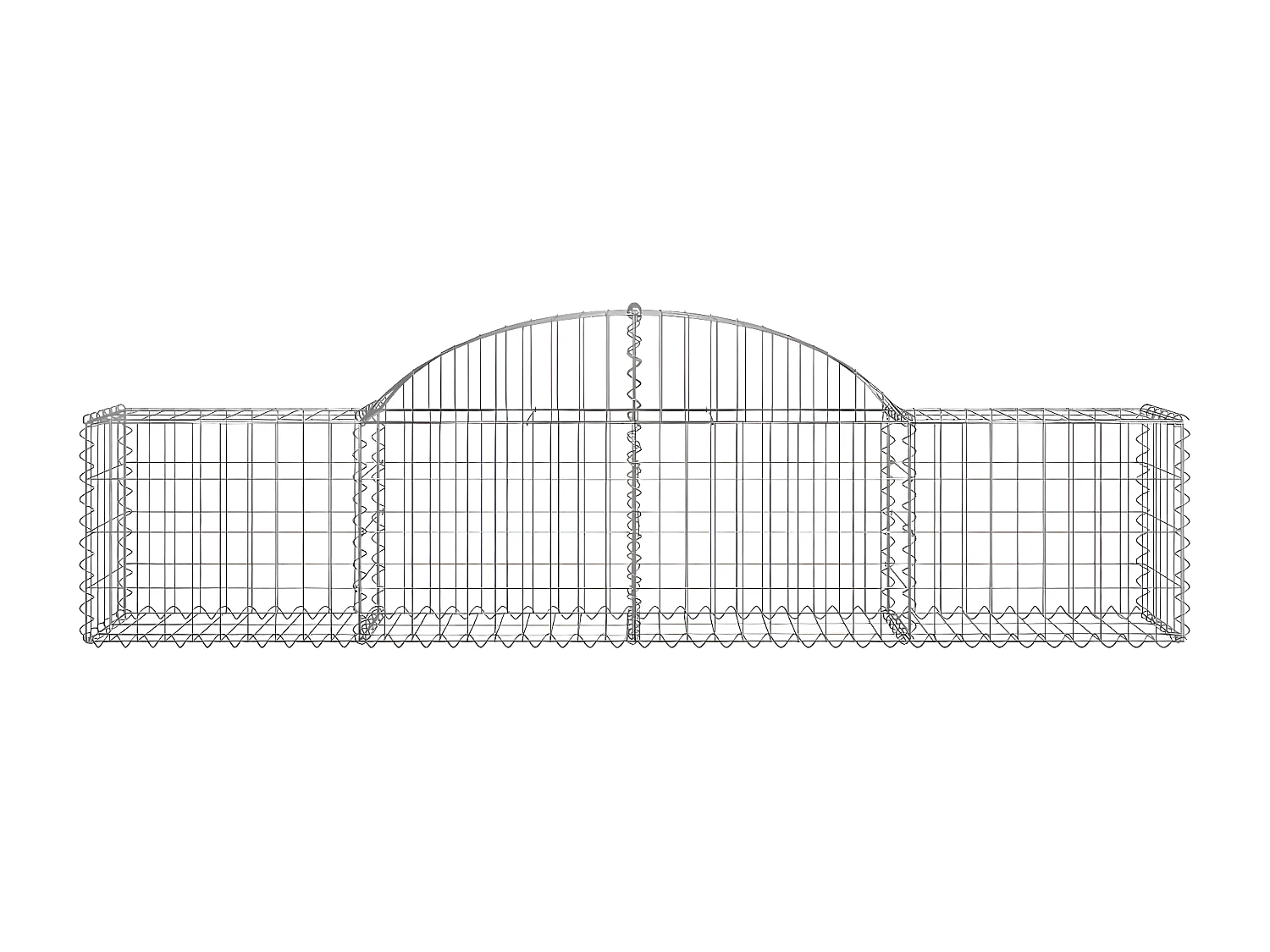 Panier de gabions arqué 200x50x40/60 cm Fer galvanisé