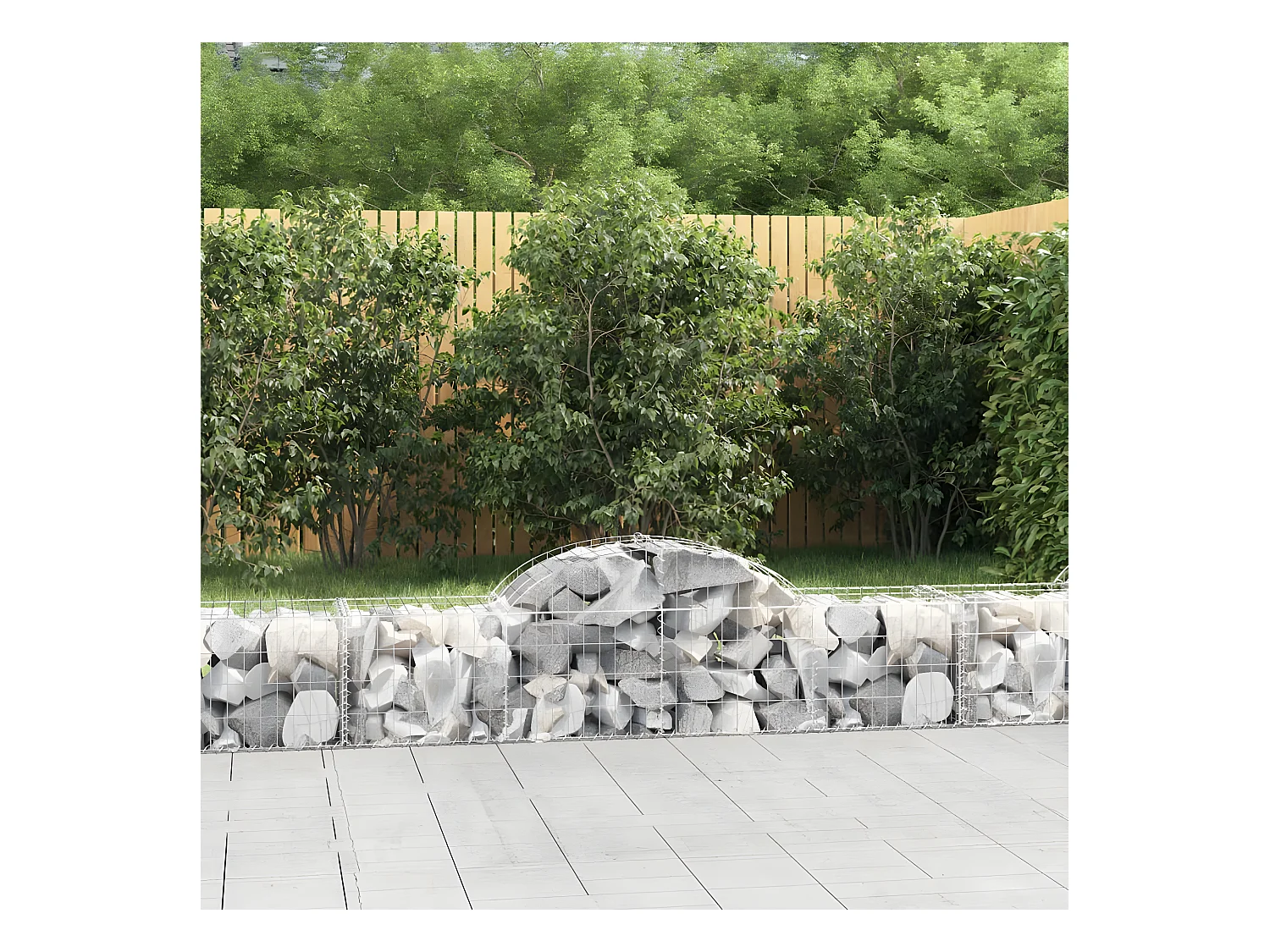 Panier de gabions arqué 200x50x40/60 cm Fer galvanisé