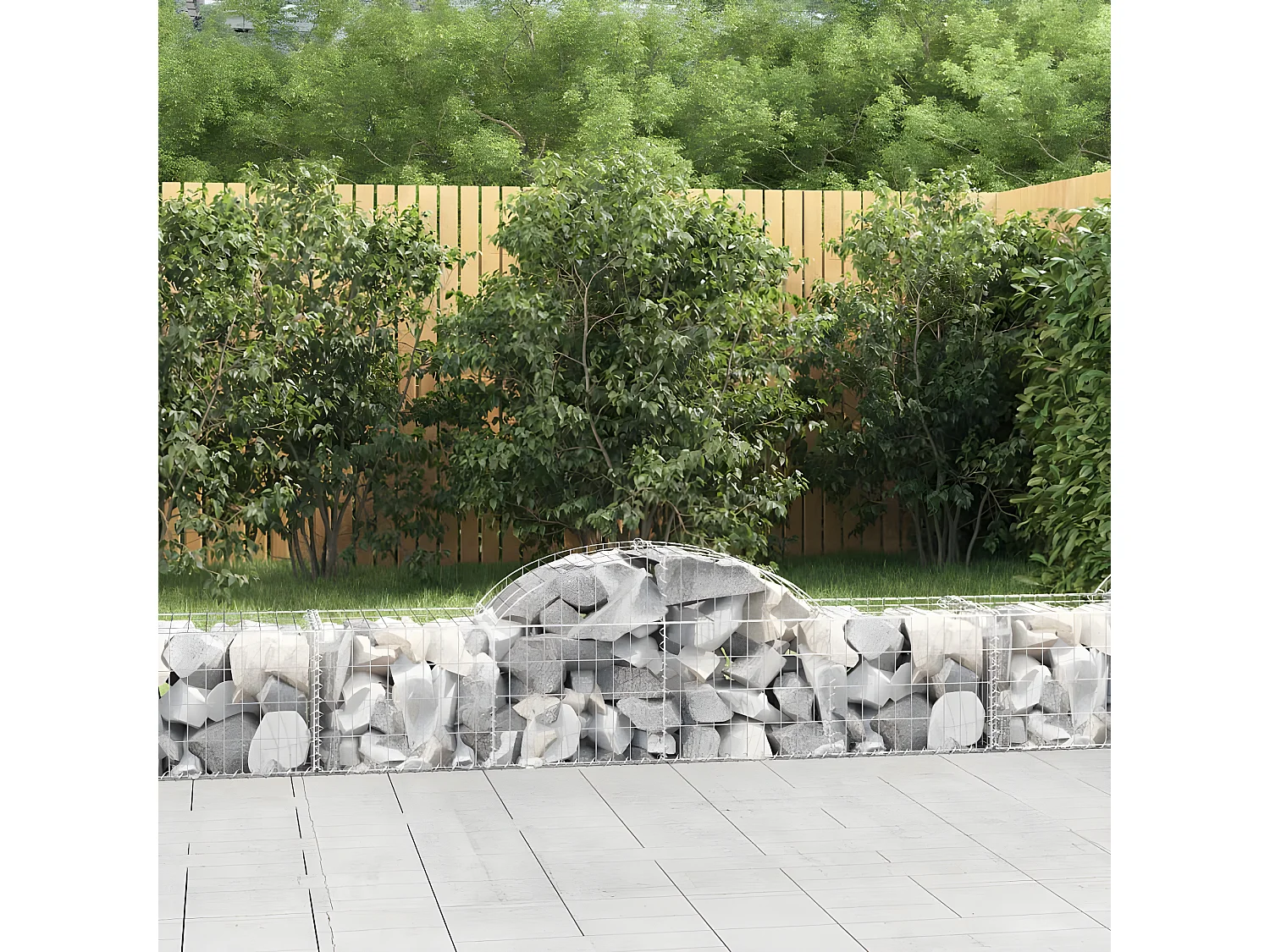 Panier de gabions arqué 200x50x40/60 cm Fer galvanisé