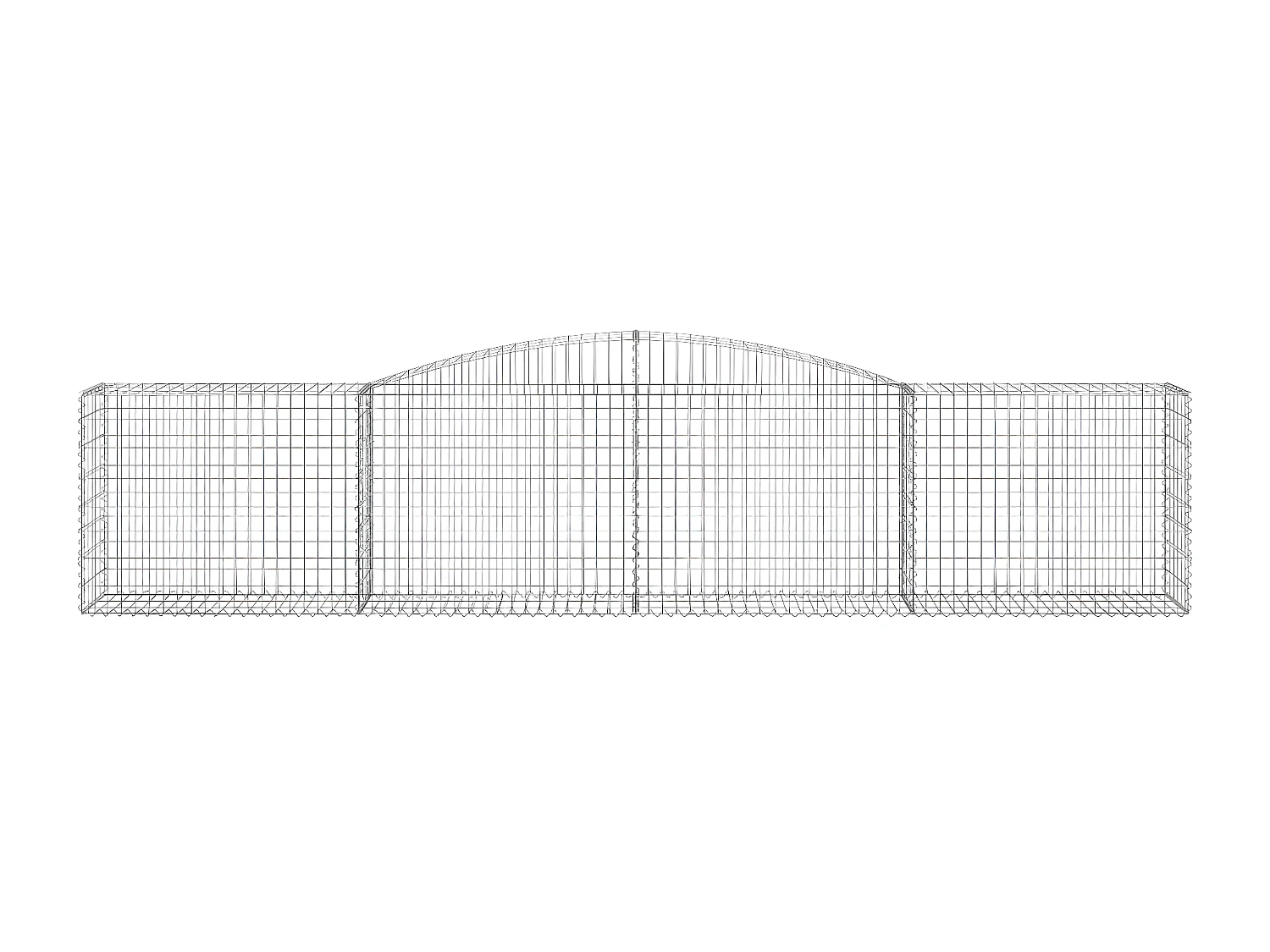 Paniers à gabions arqués 25 pièces 400x50x80/100 cm Fer galvanisé