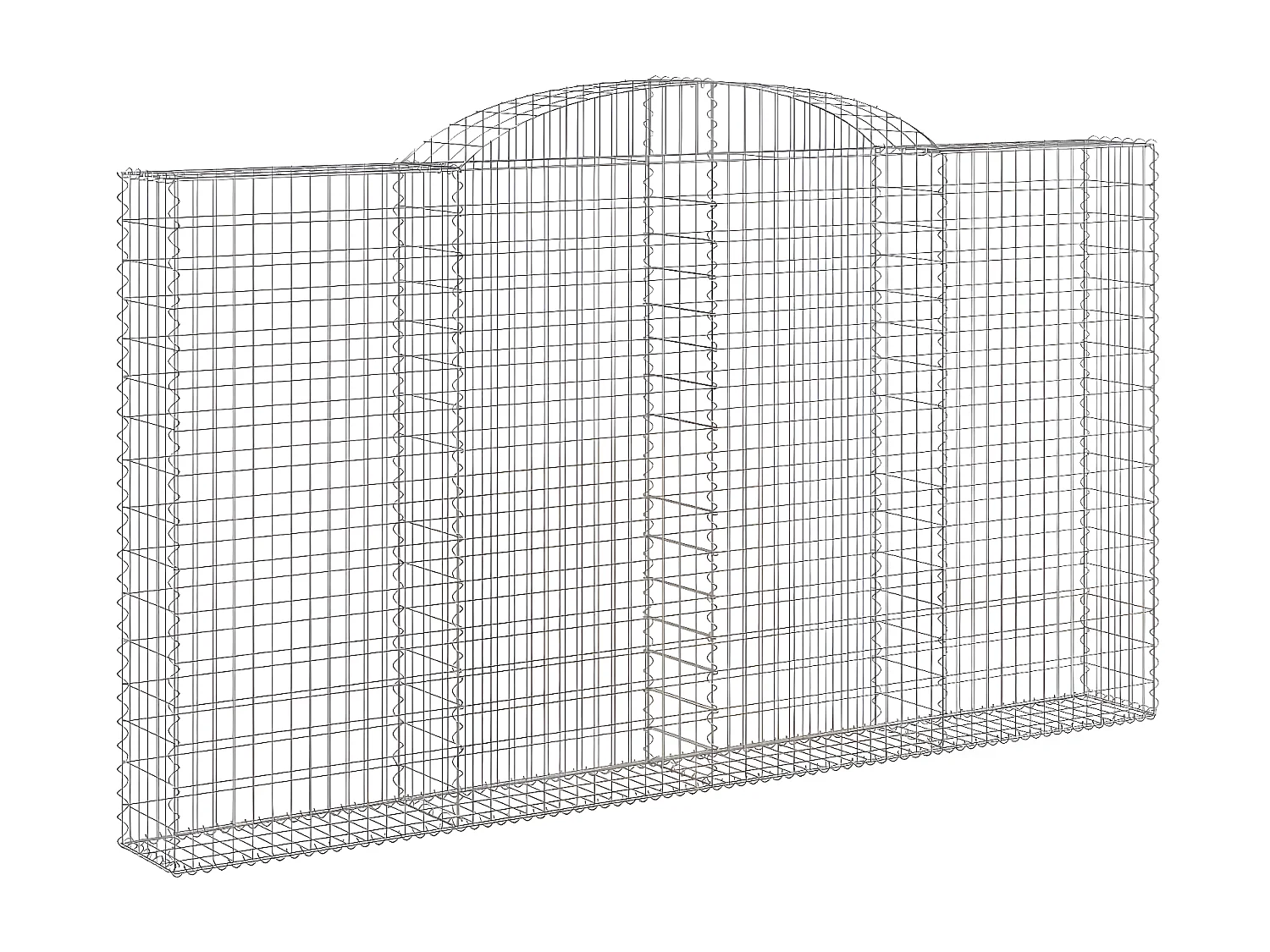 Cestos gabião arqueados 7peças 300x30x160/180cm ferro galvanizado