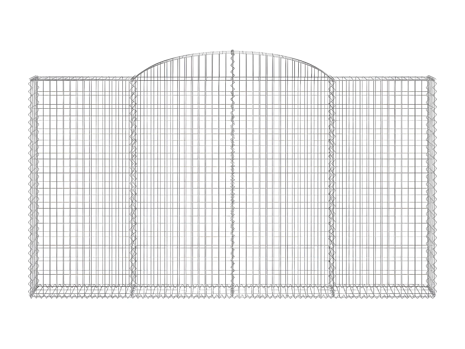Paniers à gabions arqués 7 pièces 300x30x160/180 cm fer galvanisé