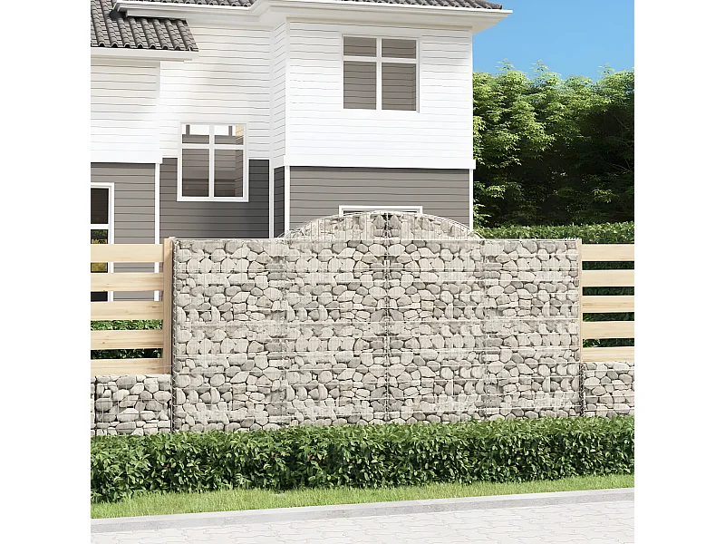 Paniers à gabions arqués 7 pièces 300x30x160/180 cm fer galvanisé