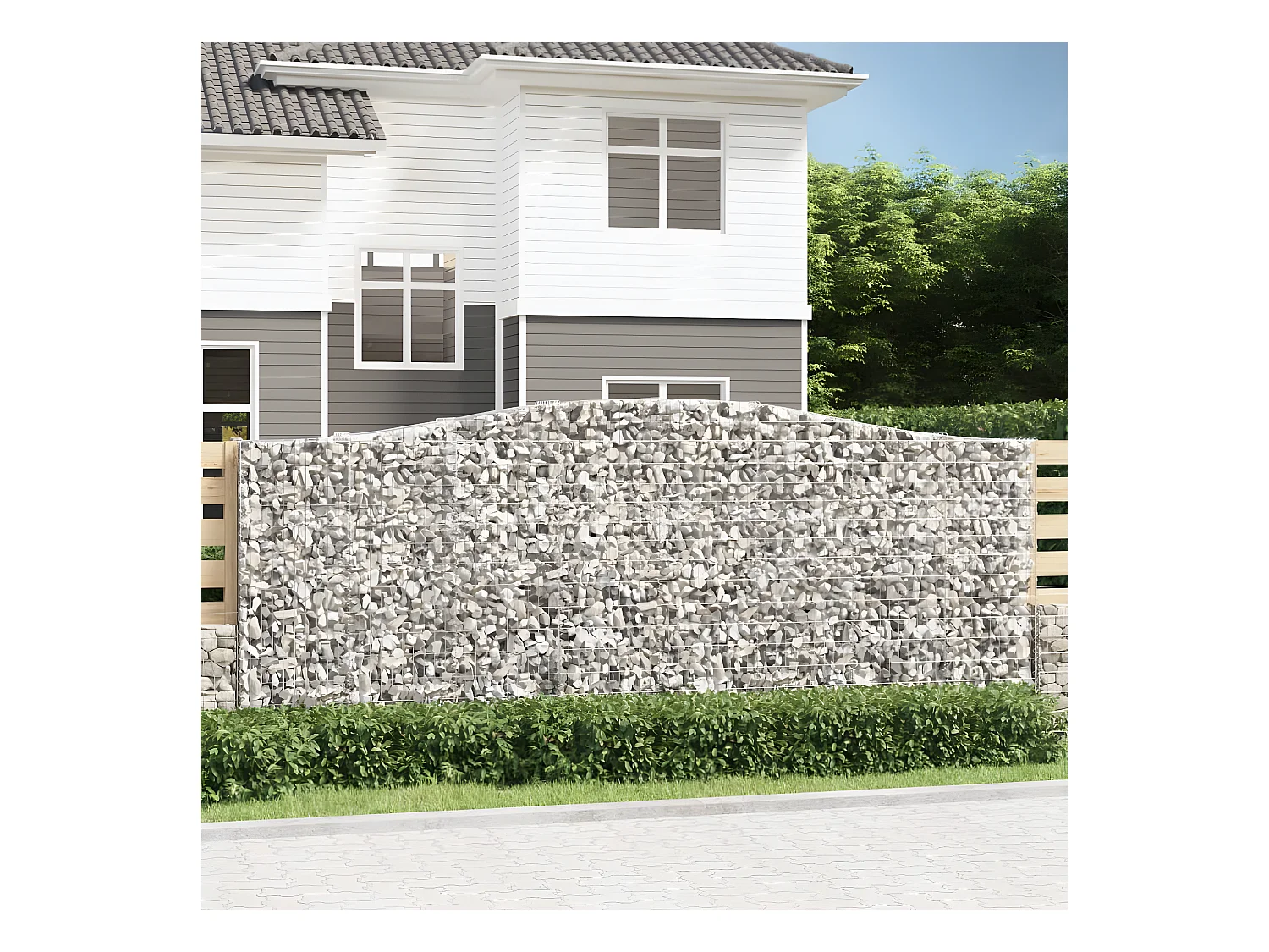 Schanskorven 3 st gewelfd 400x50x160/180 cm ijzer