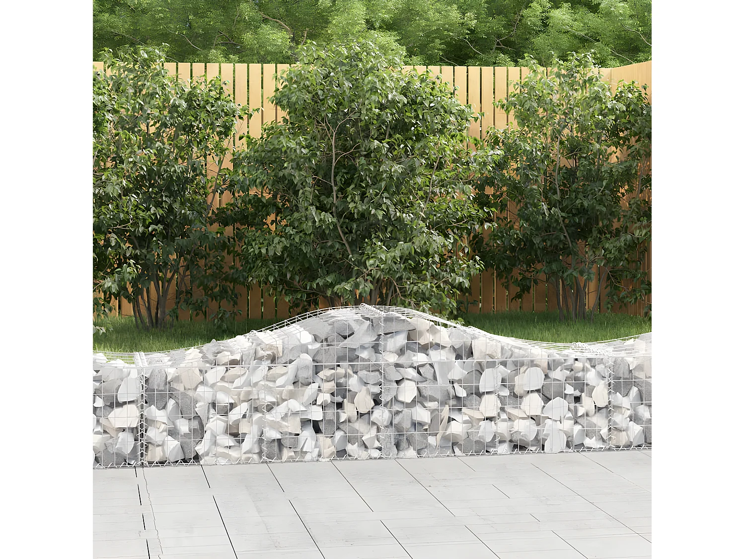 Paniers à gabions arqués 50 pièces 200x50x40/60 cm fer galvanisé