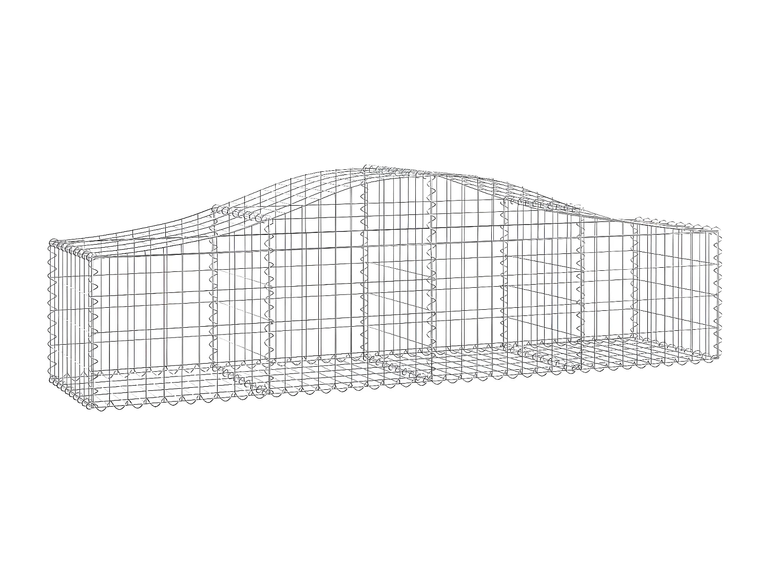 Paniers à gabions arqués 50 pièces 200x50x40/60 cm fer galvanisé
