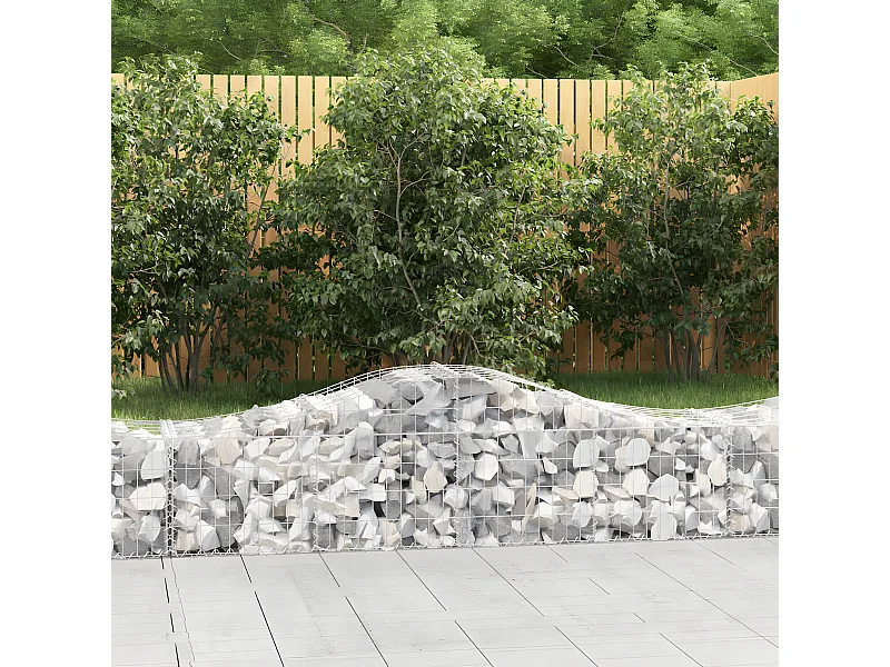 Paniers à gabions arqués 50 pièces 200x50x40/60 cm fer galvanisé