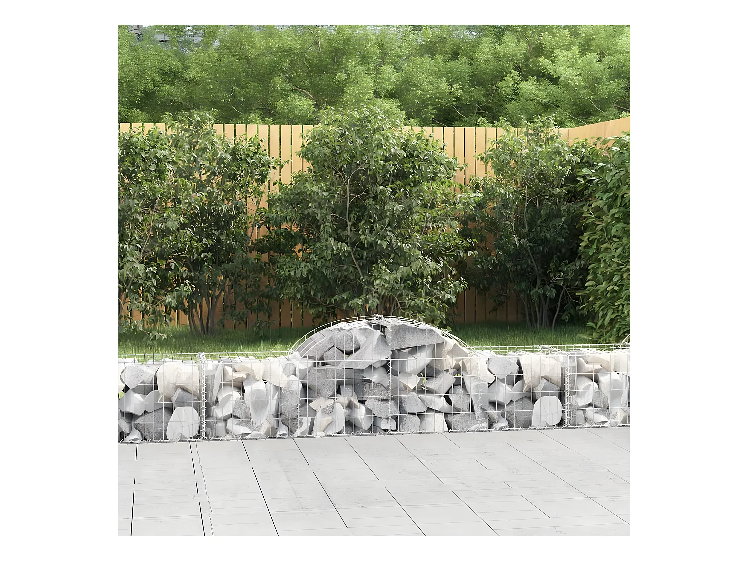 Cestas de gaviones 9 unidades forma de arco hierro 200x50x40/60 cm