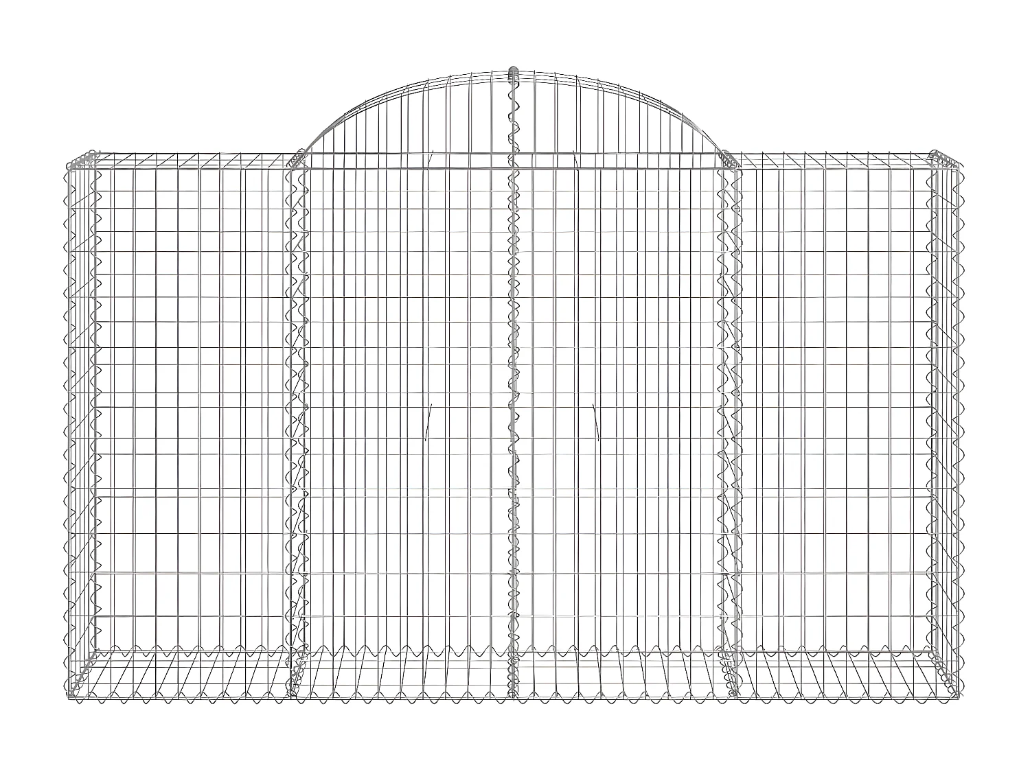 Paniers à gabions arqués 40 pièces 200x50x120/140 cm Fer galvanisé