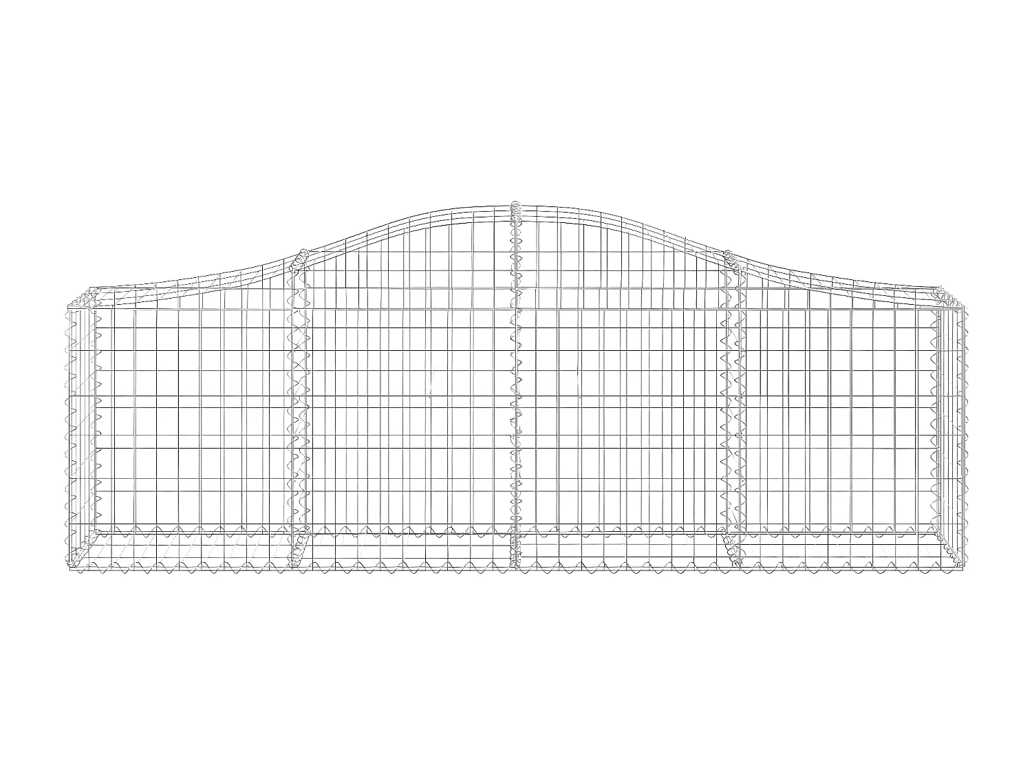 Paniers à gabions arqués 30 pièces 200x30x60/80 cm Fer galvanisé